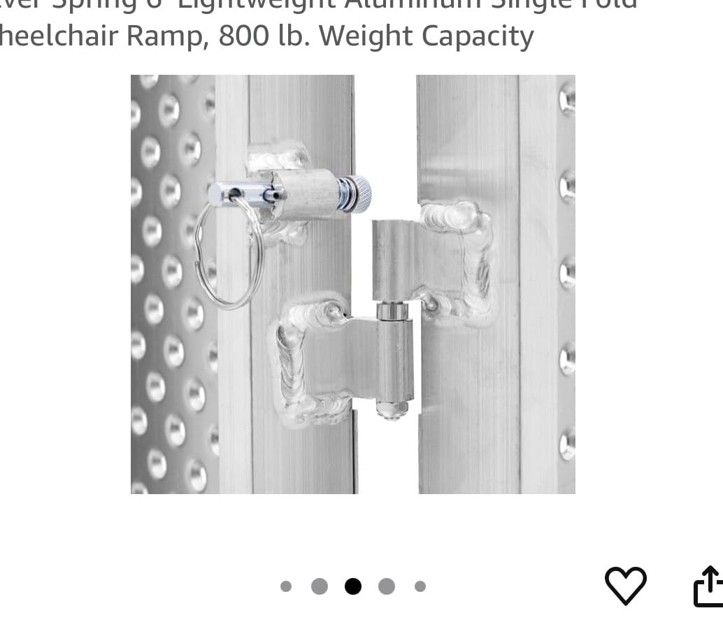 5' Wheelchair Ramp, Lightweight (23 lb), for Scooter, 800 lb, Silver Spring customer photo 1