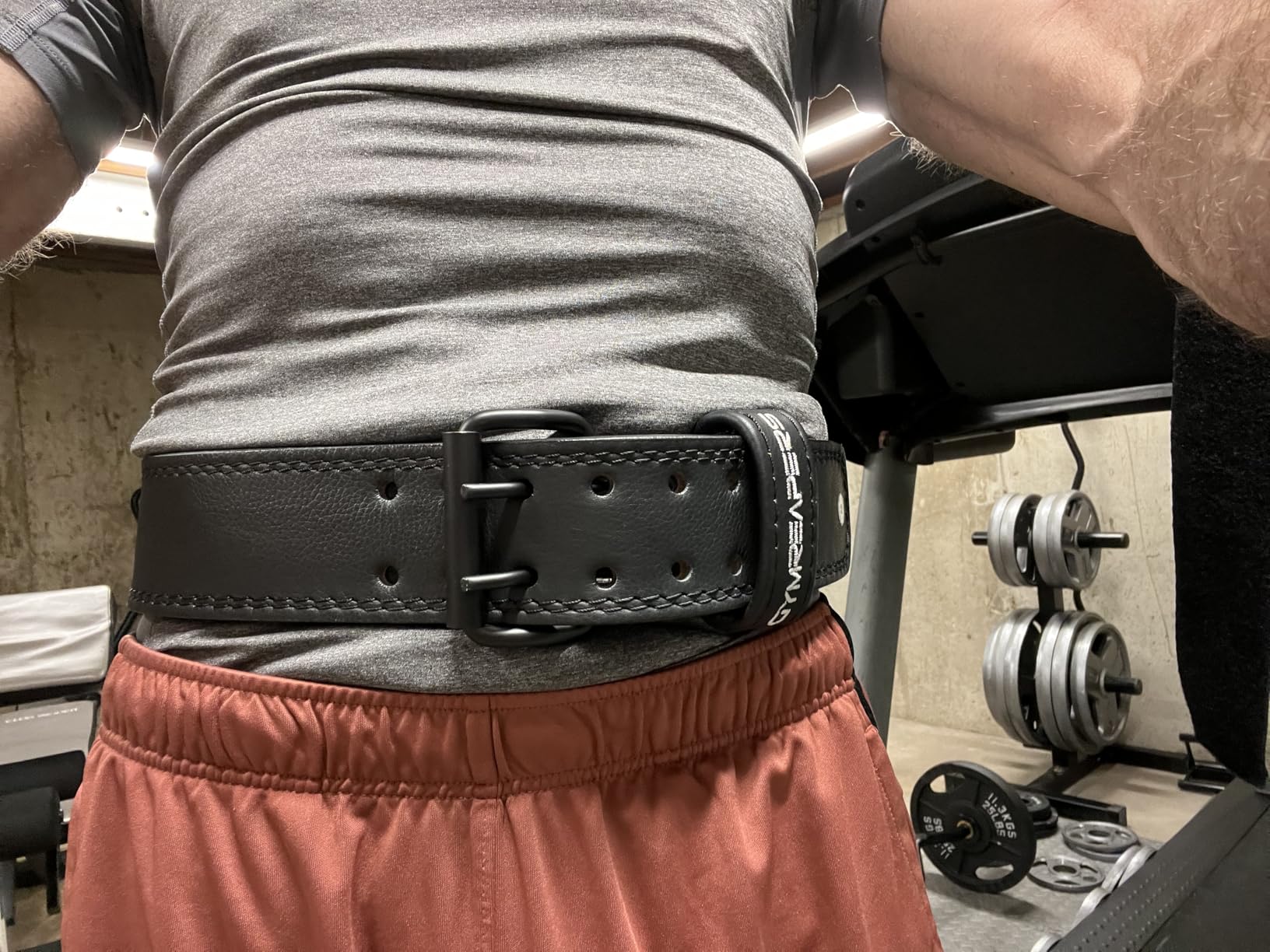 Gymreapers Weight Lifting Belt - 7MM Heavy Duty Pro Leather Belt with Adjustable Buckle - Stabilizing Lower Back Support 4 Inches Wide For Weightlifting, Bodybuilding, Cross Training customer photo 1