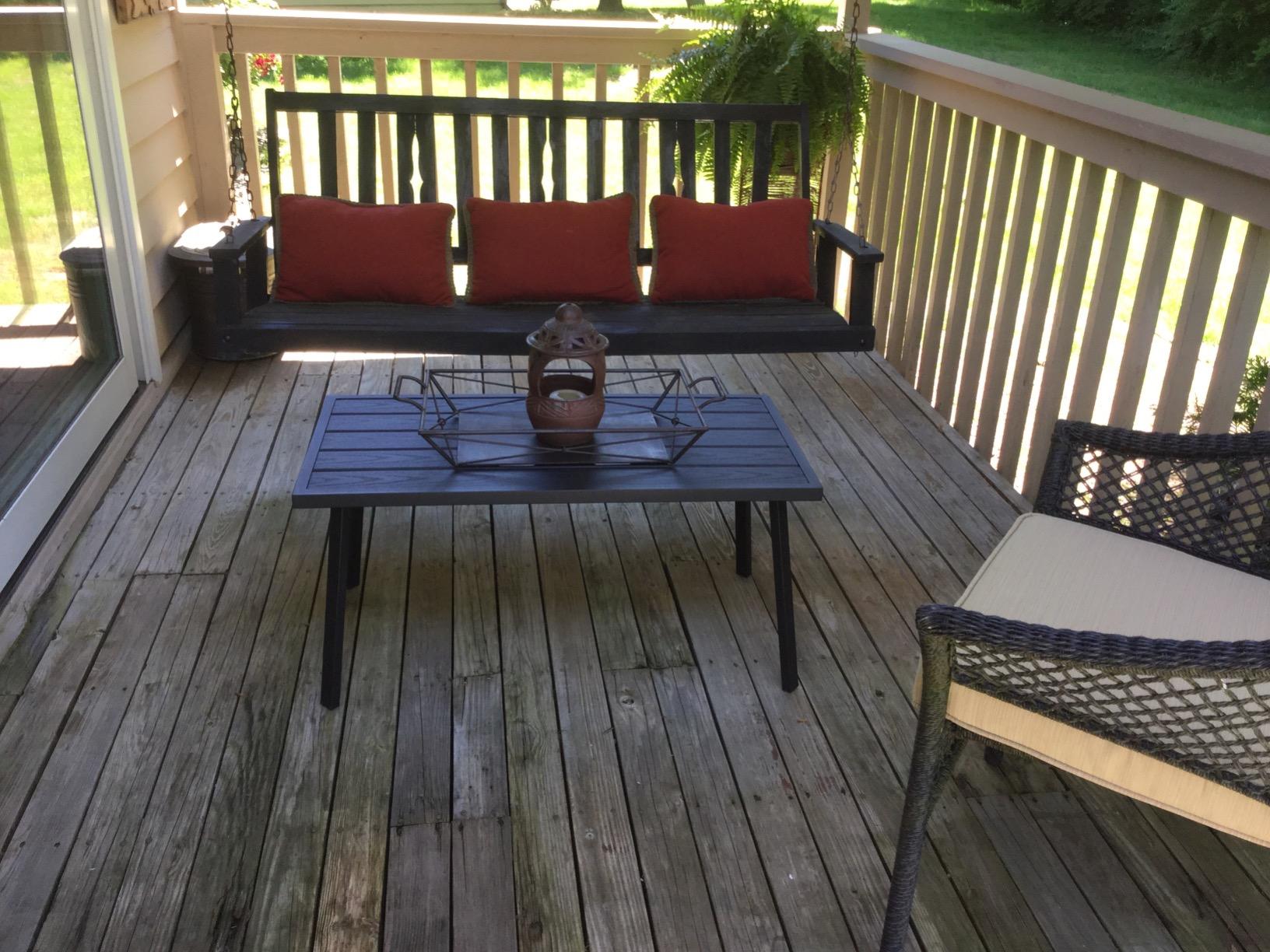 C-Hopetree Small Metal Outdoor Coffee Side Table for Outside Patio, Rectangle, Black customer photo 1