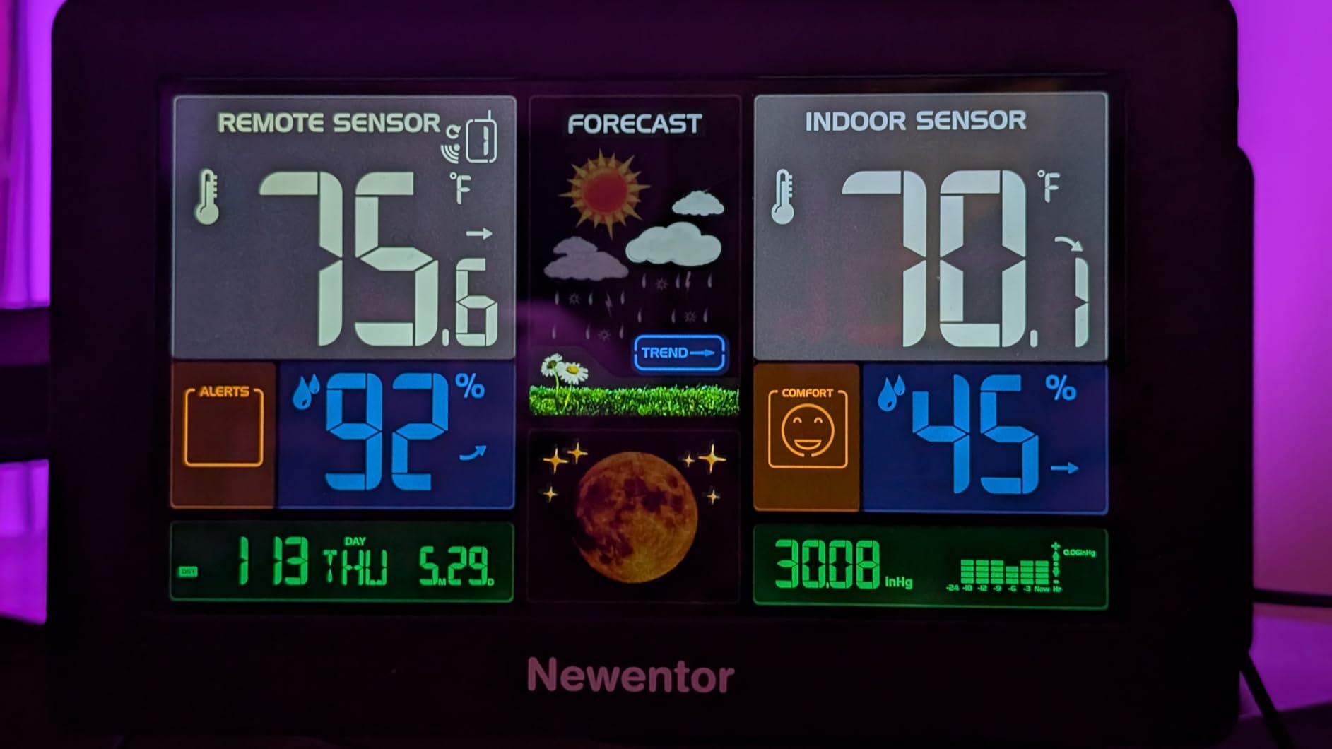 Newentor Weather Station Wireless Indoor Outdoor Thermometer, Black,1Sensor customer photo 1