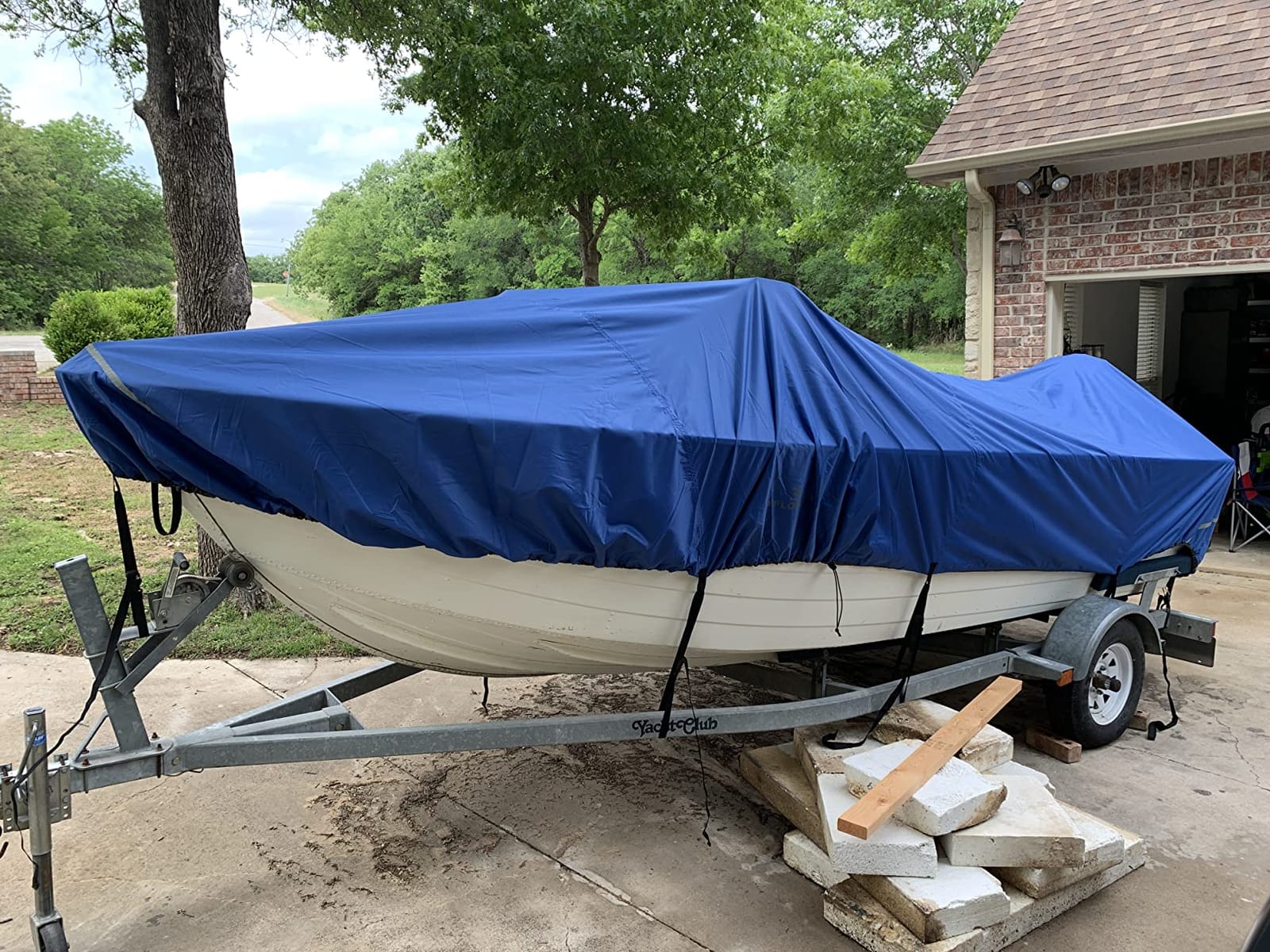 Explore Land Waterproof 900D Boat Cover, 14'-16' Long 76