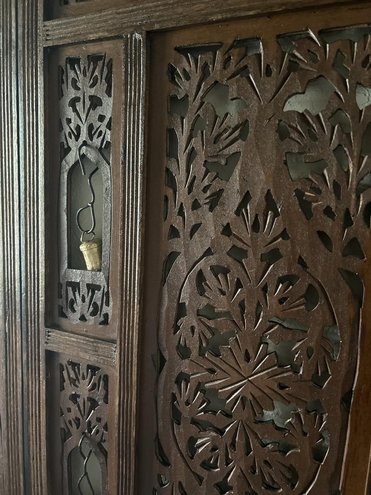 COTTON CRAFT Room Divider Wood Screen - Hand Carved Folding 4 Panels 72x80 customer photo 2