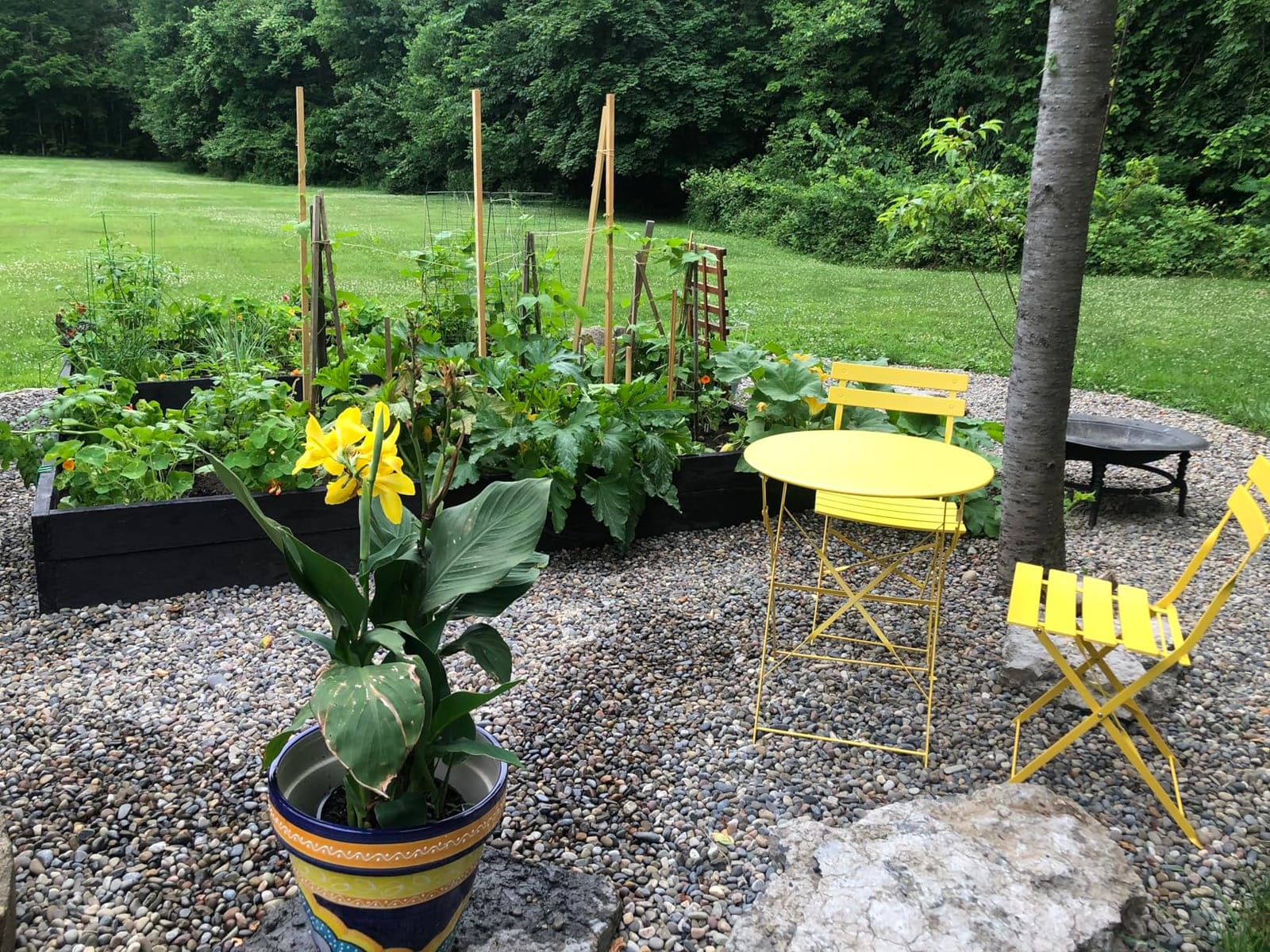 Grand patio 3-Piece Folding Patio Bistro Set Outdoor Porch Balcony, Yellow customer photo 2