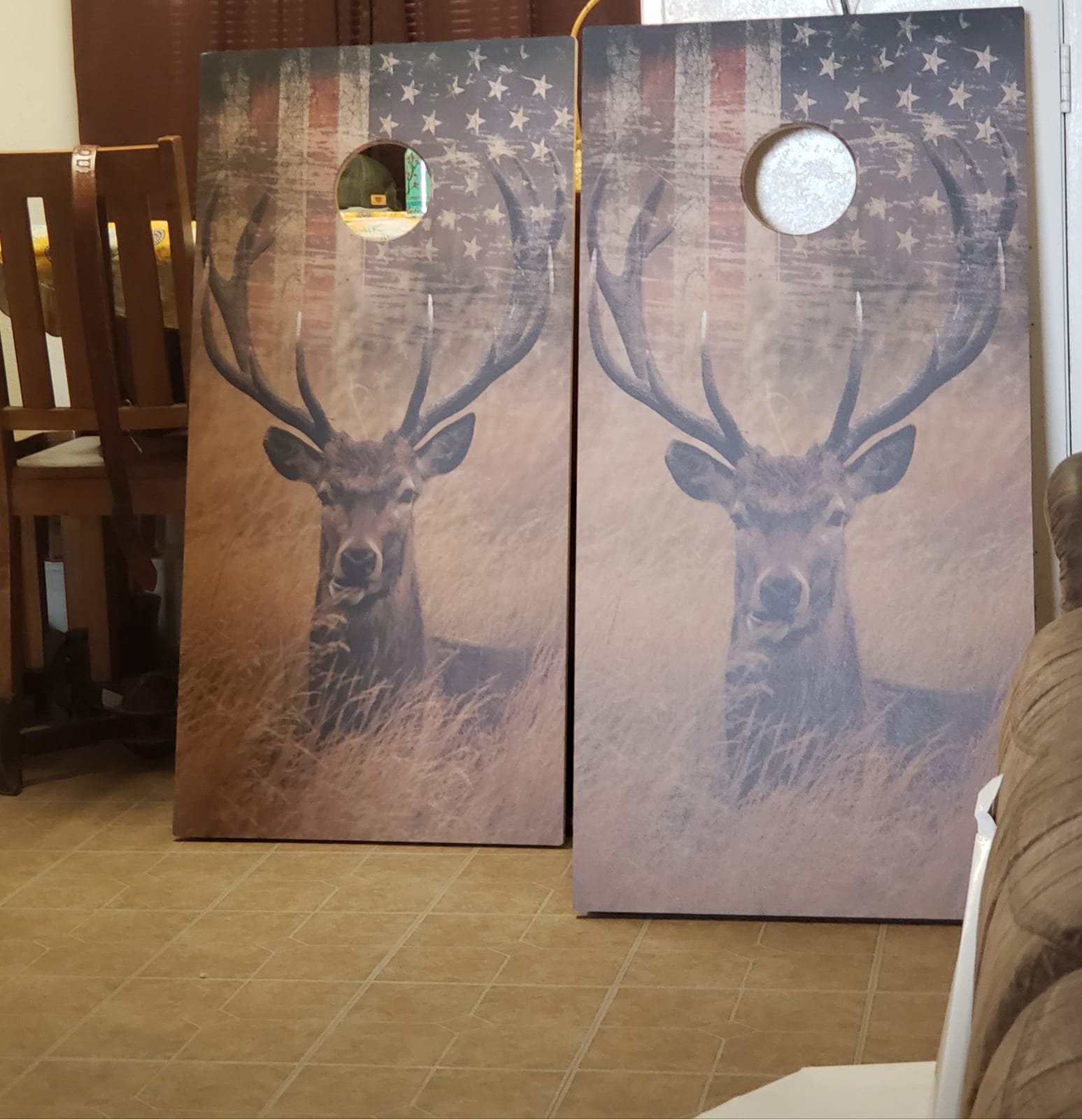 CornholeGamesUSA Pro Cornhole Boards Set | Made in USA | 3/4 Baltic Birch | No Bounce | Triple Thick Legs | Two Brace & Handles, Tournament 2x4 Regulation Set with Score Tower & Bags customer photo 2
