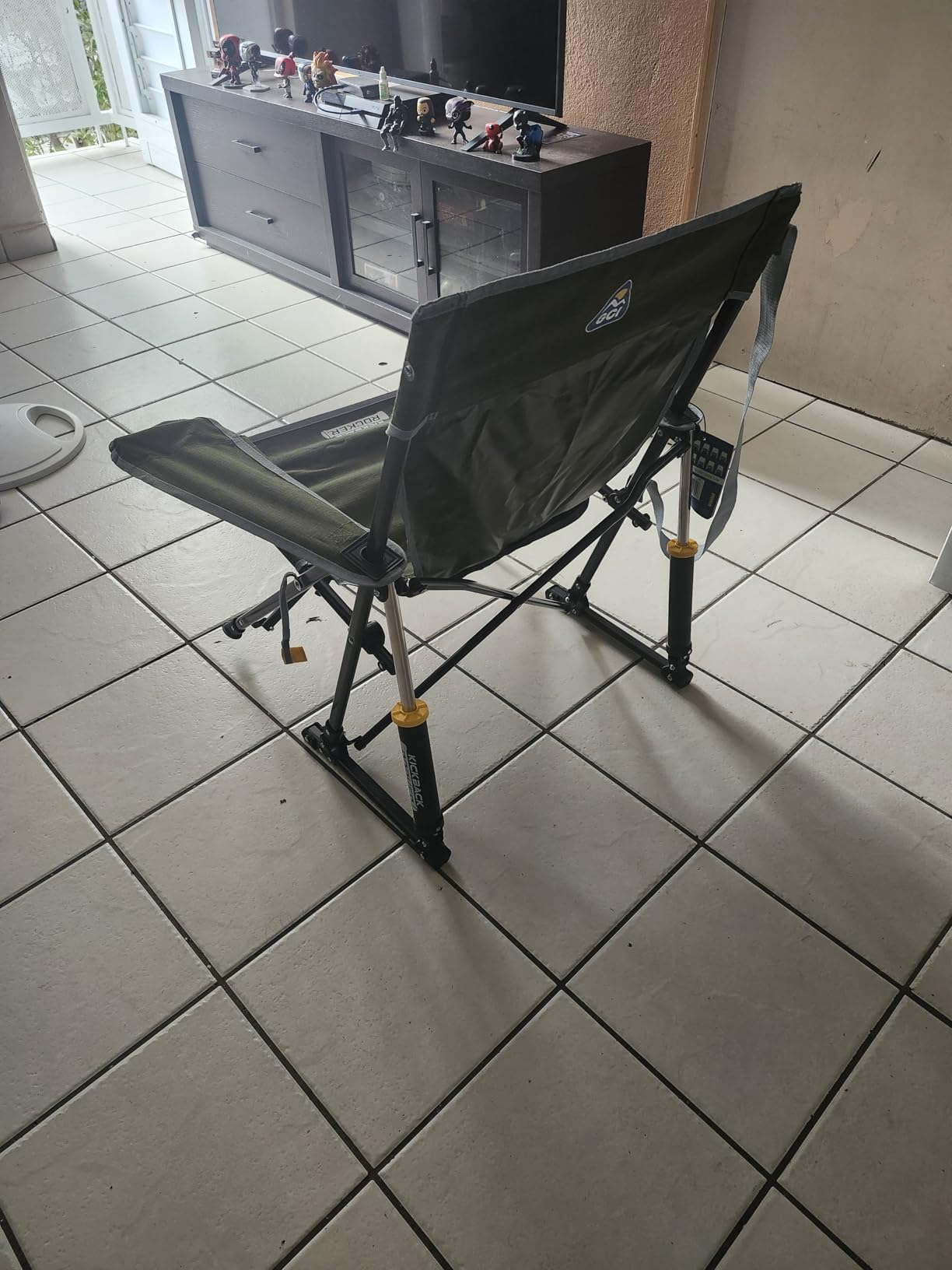 GCI Outdoor Kickback Rocker Camping Chair | Portable Folding Rocking Chair with Durable Armrests, Drink Holder & Relaxed Lowered Seat for Comfort — Red customer photo 1