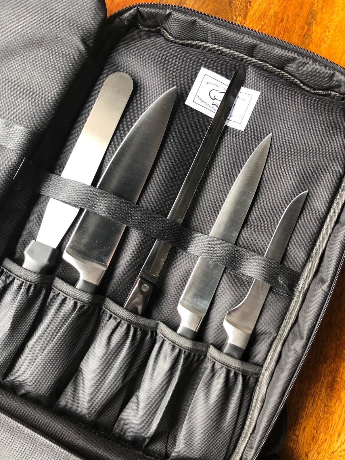 Chef Knife Bag | Premium Knife Case | Waterproof Material | Chefs Case with 30+ Pockets for Knives & Utensils | Culinary Gifts For Chefs & Students | Sturdy Travel Knife Bag (Black) customer photo 1