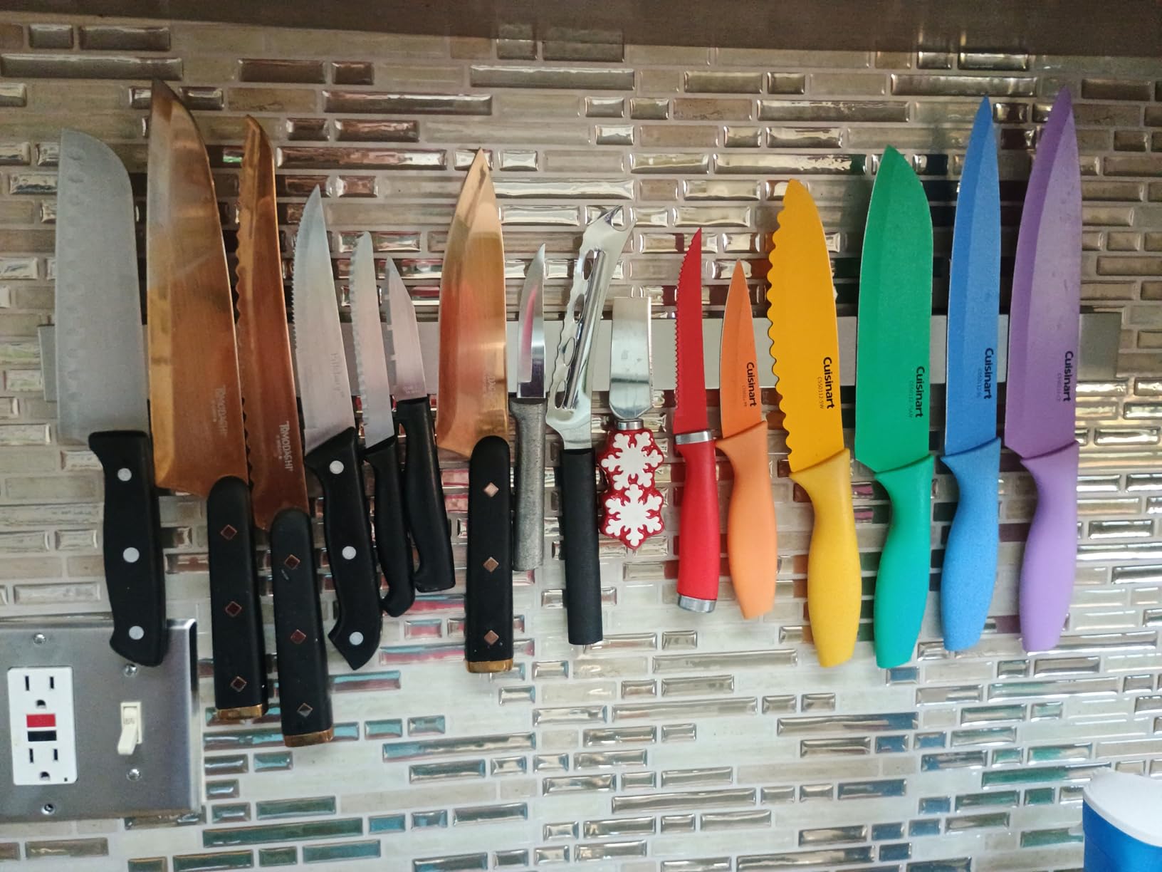 Ninonly 12 Inch Magnetic Knife Holder for Wall, Stainless Steel Knife Strip customer photo 1