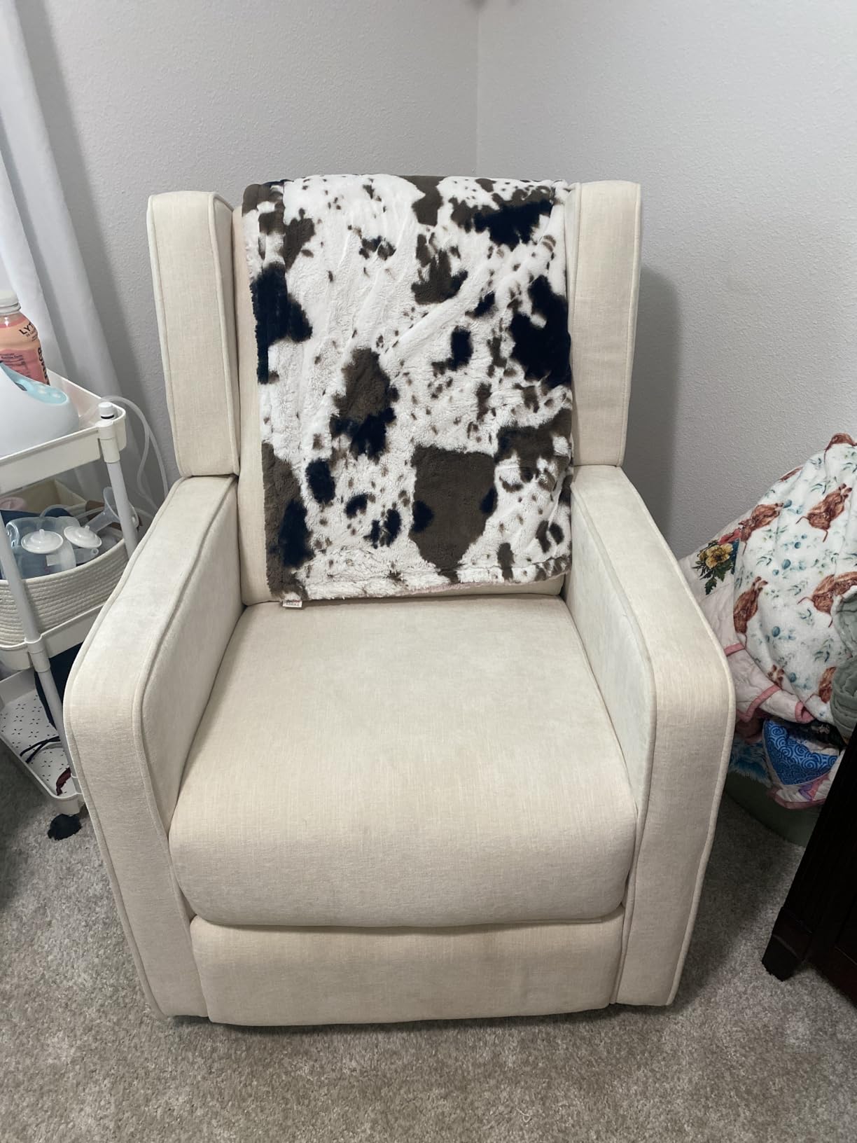 CANMOV Swivel Rocker Recliner Chair, Nursery Glider Chair, Nursery Rocking Chairs, Manual Reclining Chair, Grey customer photo 1