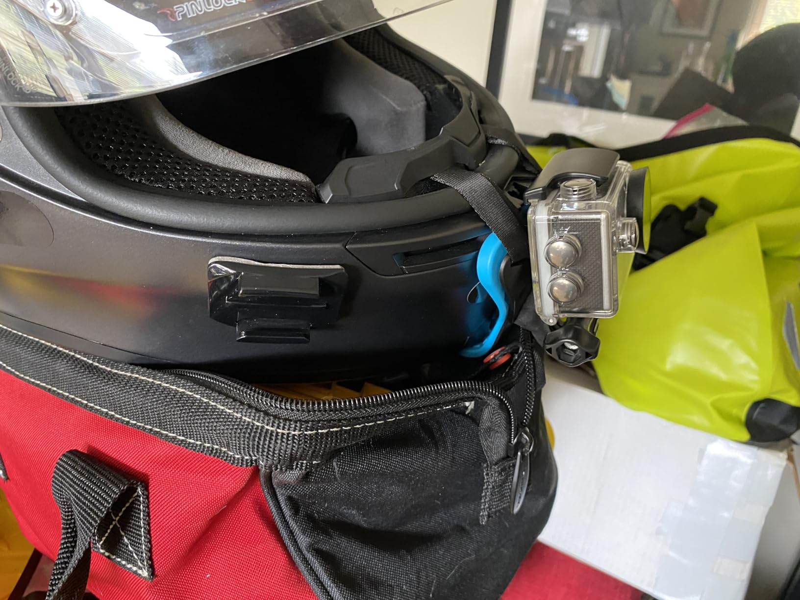 Motorcycle Helmet Chin Strap Mount for GoPro Hero 13/12/11/10/9/8/7/(2018)/6/5 Black,DJI Osmo Action 6/5 pro/4/3/2,Insta360 ONE R,AKASO/Campark/YI and More customer photo 1
