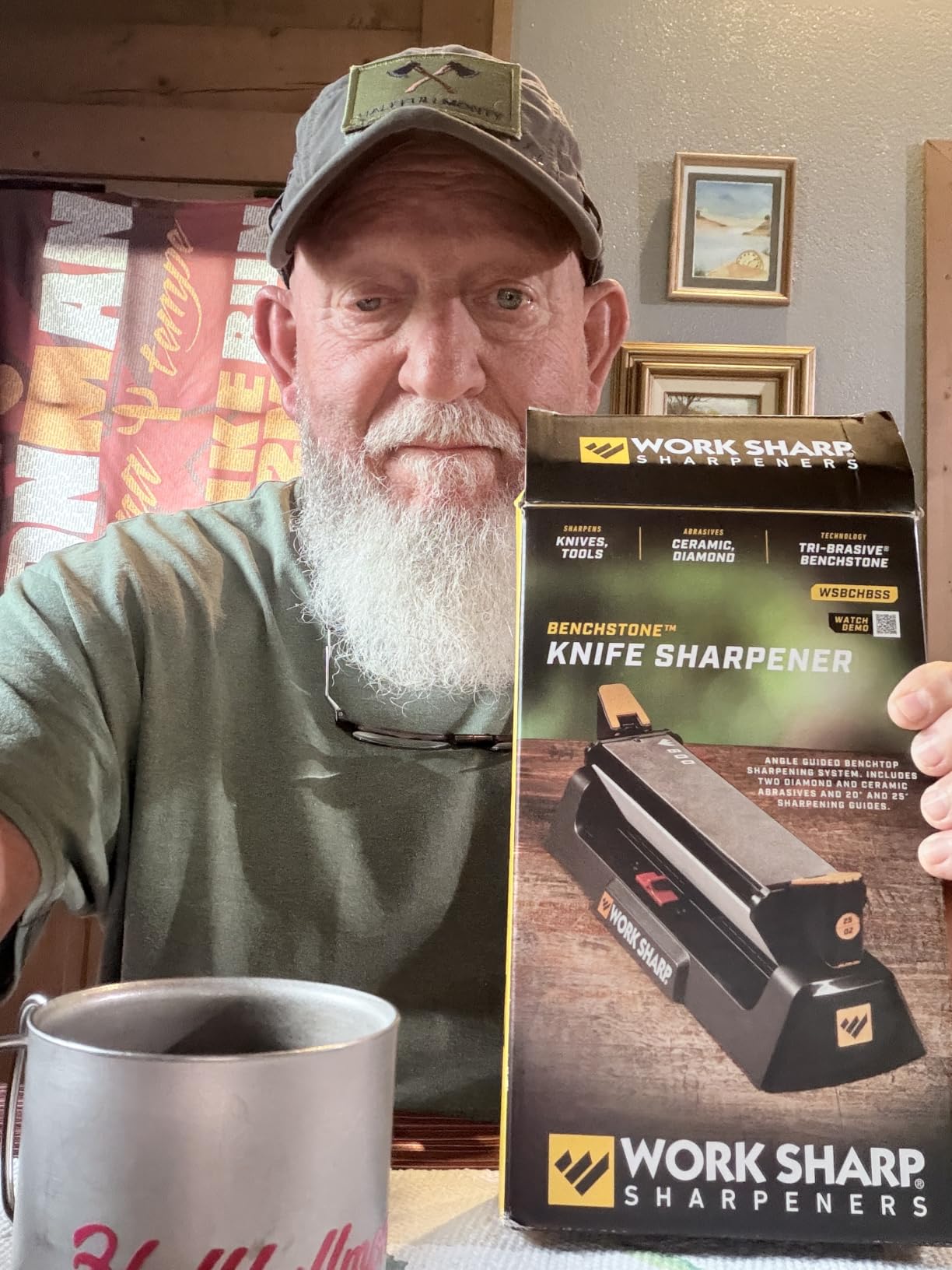 Work Sharp Benchstone Knife Sharpener, 3 sided for faster manual pocket or hunting knife sharpening customer photo 2