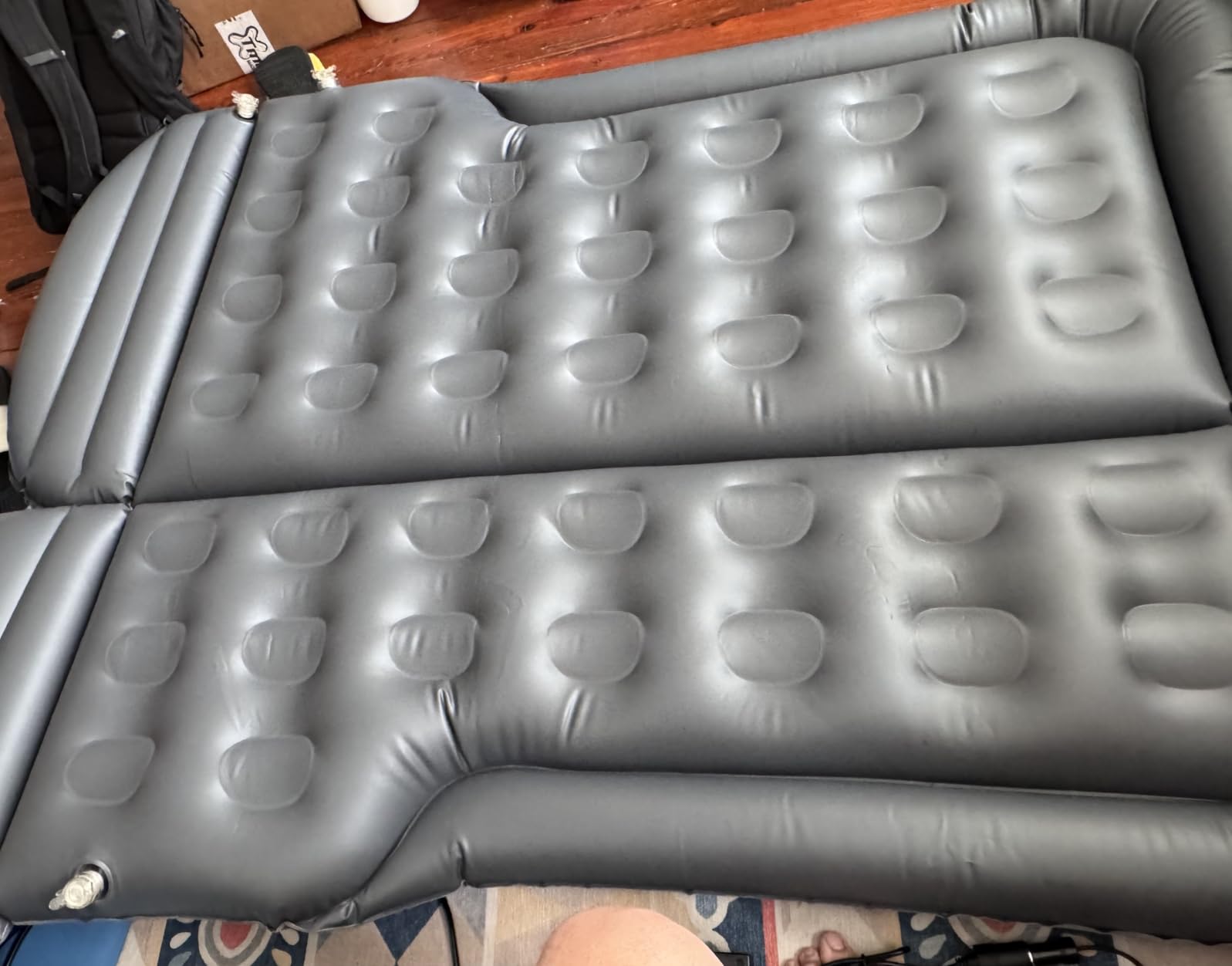 SAYGOGO SUV Air Mattress Camping Bed Cushion Pillow - Inflatable Thickened Car Air Bed with Air Pump Portable Sleeping Pad Mattress for Home Car Travel Camping Upgraded Version - Grey customer photo 2