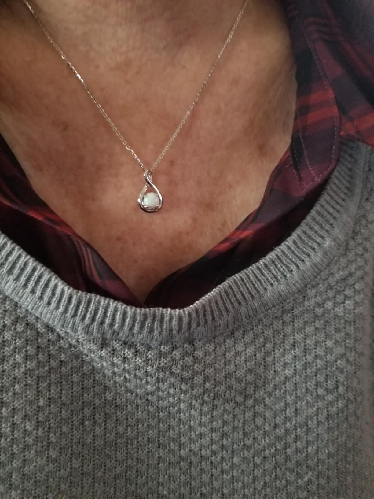 FANCIME Dainty Infinity Birthstone Necklaces Sterling Silver Pendant customer photo 2