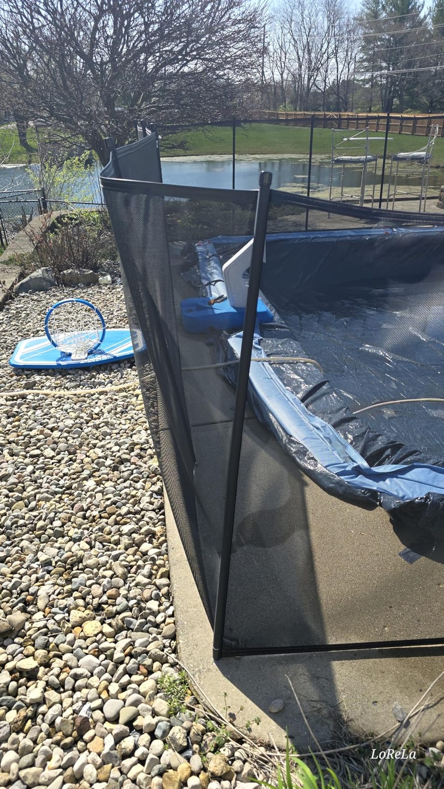 Happybuy Pool Fence, 4FTx 12FT DIY Pool Fences for Inground Pools, Removable Child Safety Pool Fencing, Swimming Pool Fence in Ground for Kids Safety, Black Pool Mesh to Protect Kids customer photo 2
