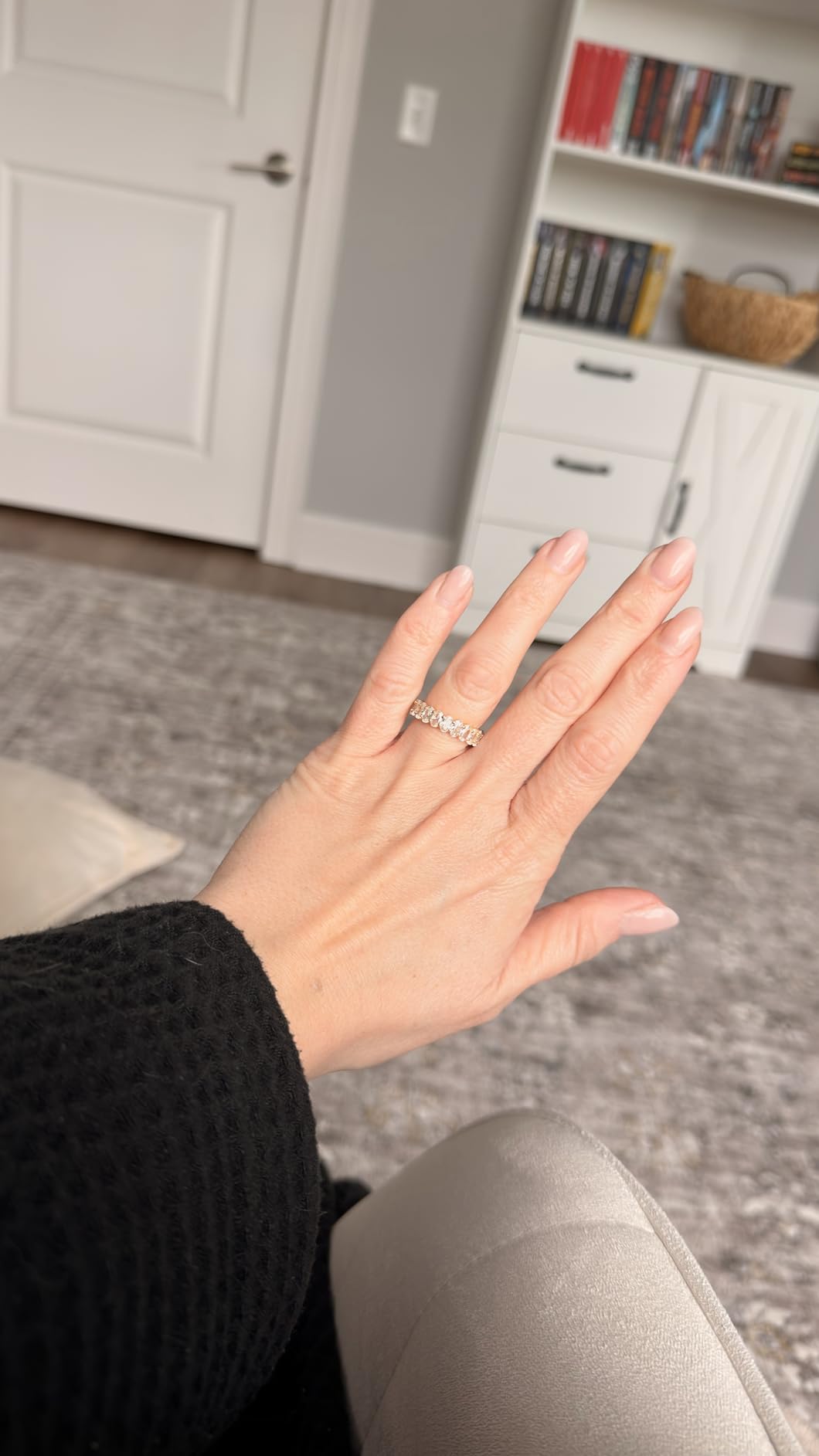PAVOI Oval Wedding Band for Women - 14K Gold Plated Statement Eternity Ring customer photo 2