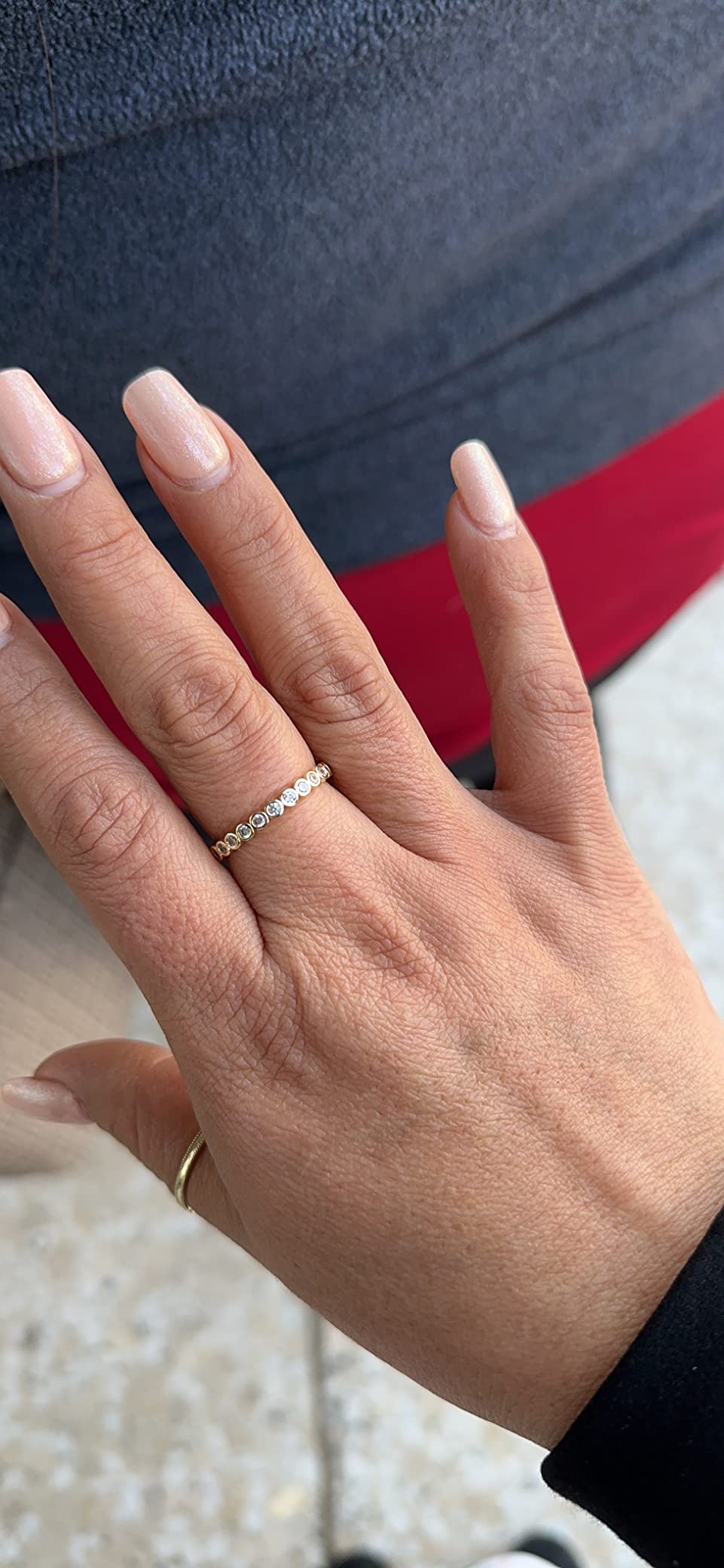 PAVOI 14K Gold Plated Rings with Cubic Zirconia - 2.8mm Stackable for Women - Gold Love Ring customer photo 2