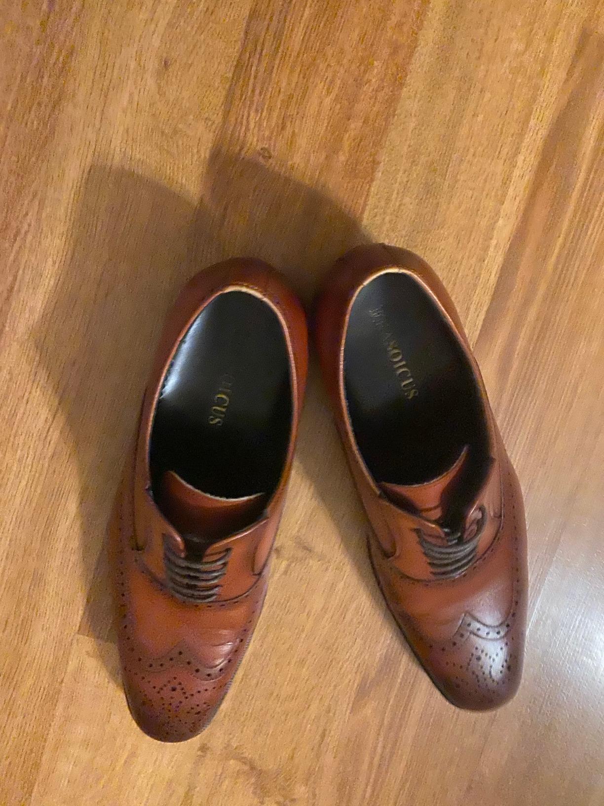 Men's Dress Shoes Brogue Oxford Leather Elastic customer photo 1