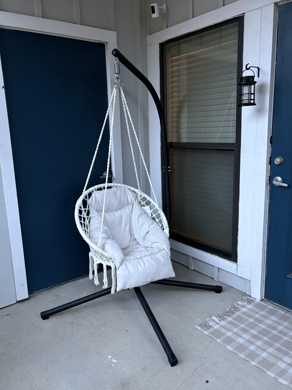 SONGMICS Hanging Chair, Boho Swing Chair with Large, Thick Cushion | Hammock Chair, Holds up to 264 lb, Accessories Included, Cream White, SOGNIA Collection, UGDC042M01V3 customer photo 1