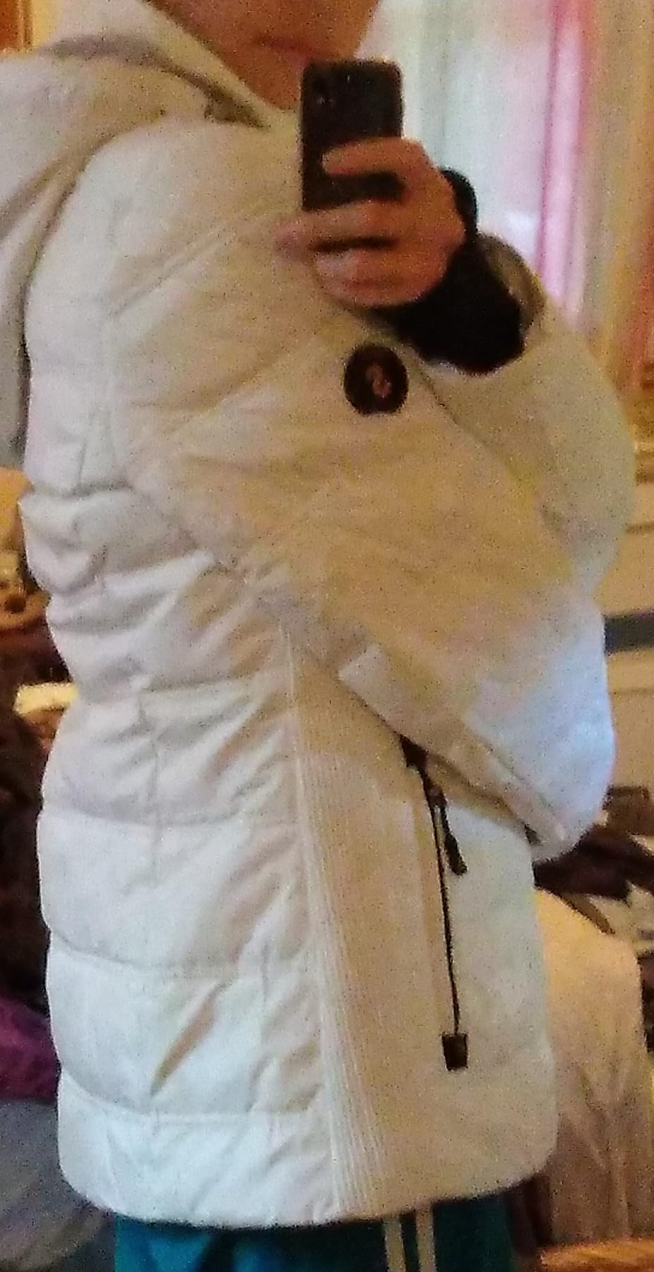 SLOW DOWN Women Down Puffer Jacket Warm Hooded Winter Down Puffer Coat with Faux-Fur Hood & Collar customer photo 1