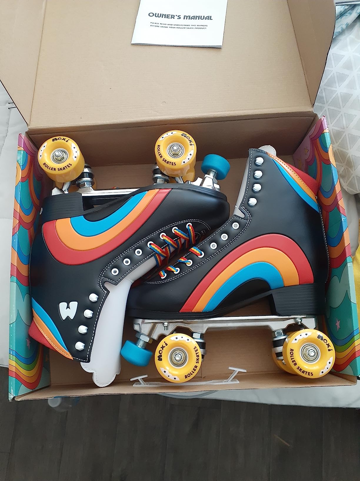 Moxi Rainbow Rider Roller Skates for Women - Beautiful, Durable, Supportive Rainbow Skates with Padded Lining, a Sturdy Plate, and Soft Outdoor Wheels customer photo 2