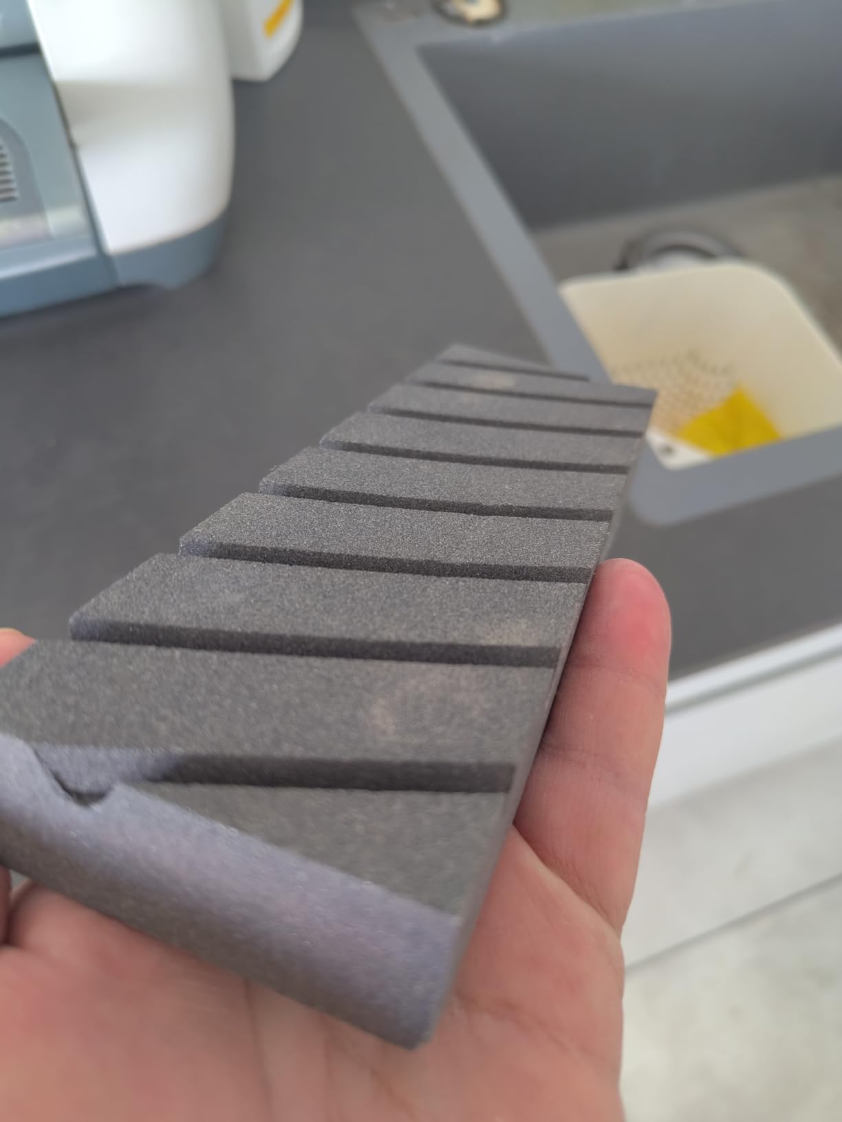 Flattening Stone with Grooves and Grit Grooves for Re Levelling Any Whet stones, Oil Stones, Waterstones (7.1x2.4x1in) customer photo 2