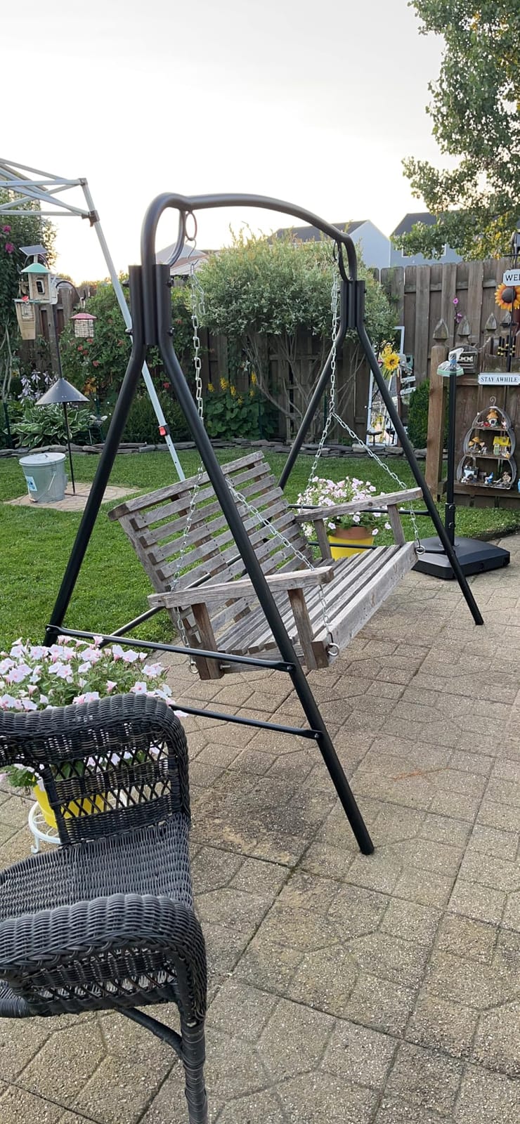 VINGLI Heavy Duty Porch Swing Stand, 660 LBS Steel Frame, Antique Bronze customer photo 1