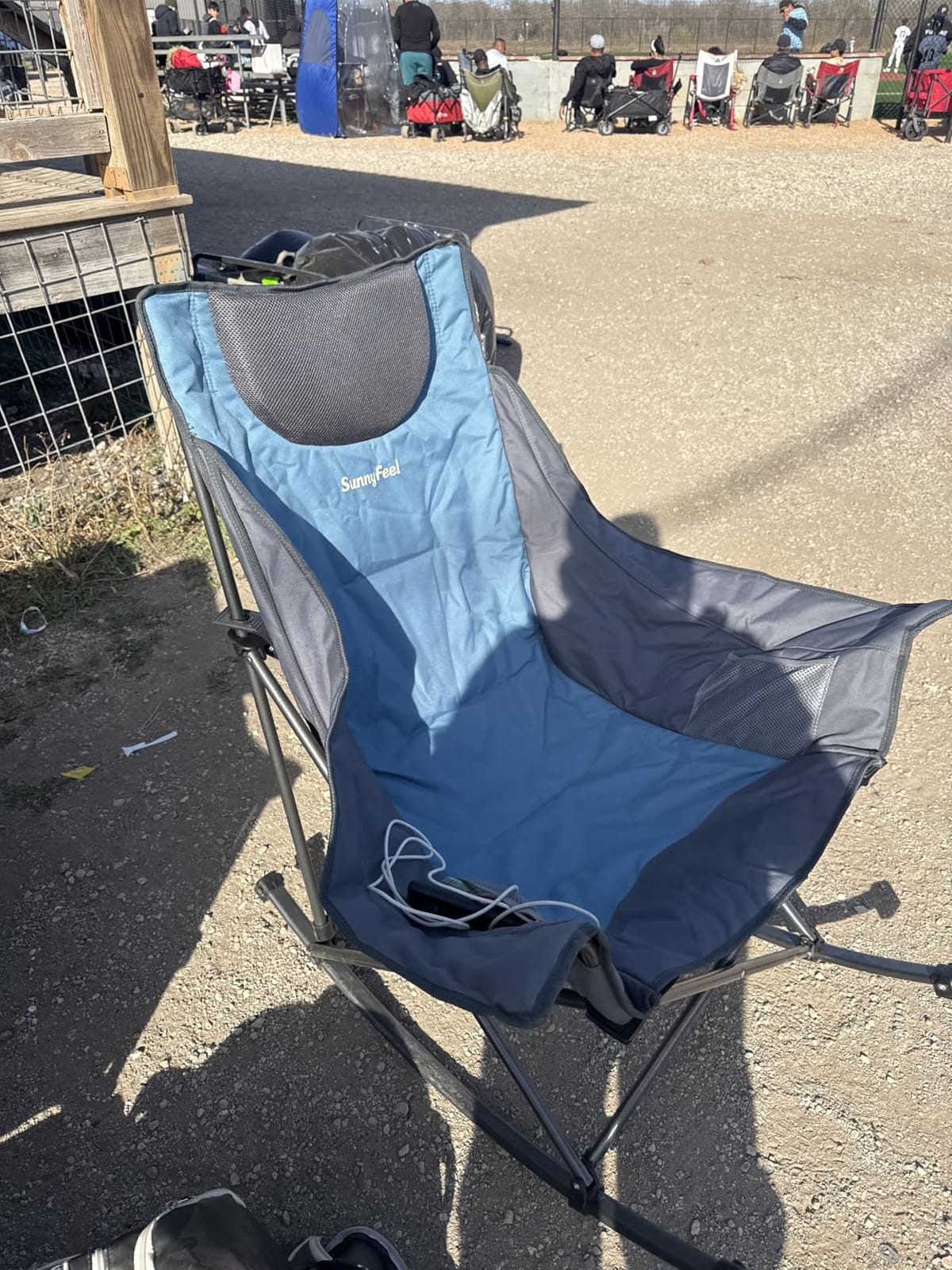 SUNNYFEEL Oversized Folding Rocking Camping Chair for Adults, 500lbs Orange customer photo 2