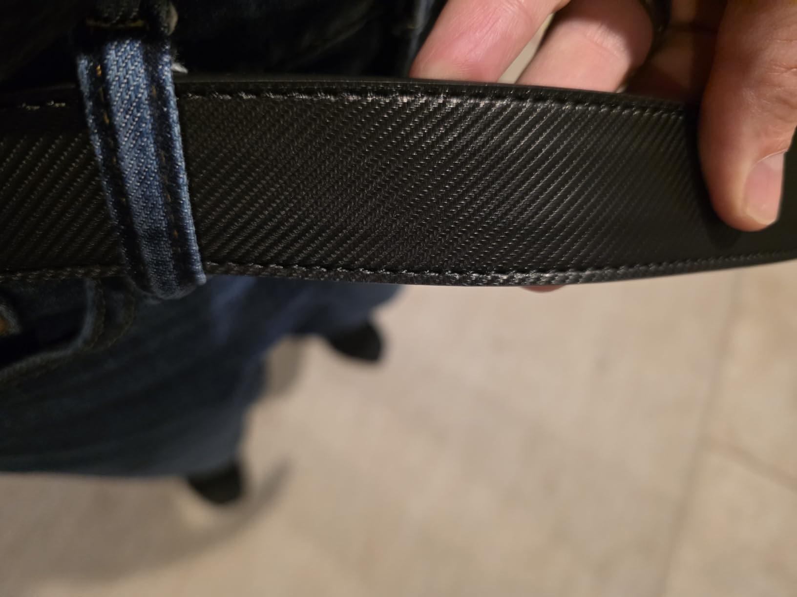 CHAOREN Men's Leather Ratchet Belt - Customizable Fit (35mm) | Smooth Sliding, Precise Micro‑Adjust, Trim to Fit, Dress & Casual Wear, Gift Box customer photo 2