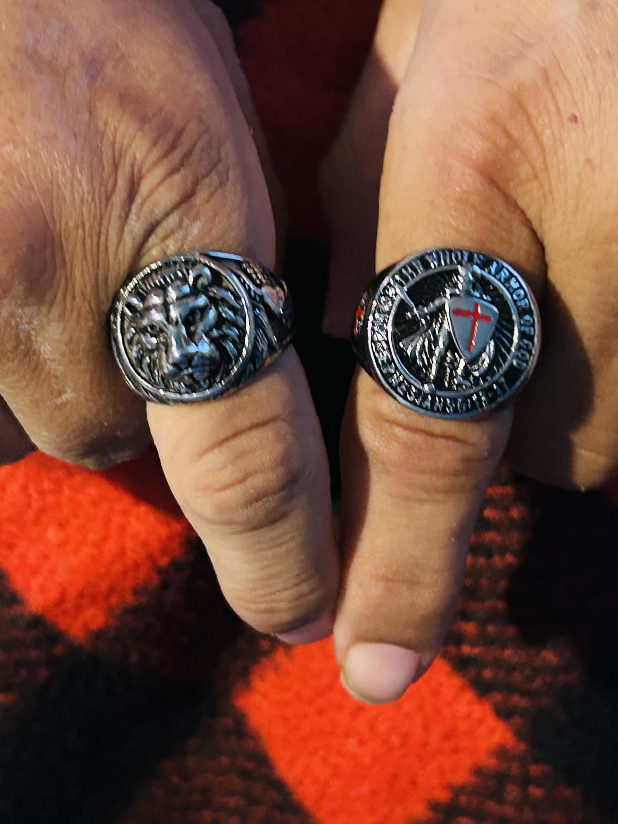 HZMAN Knights Templar Stainless Steel Rings for Men customer photo 1