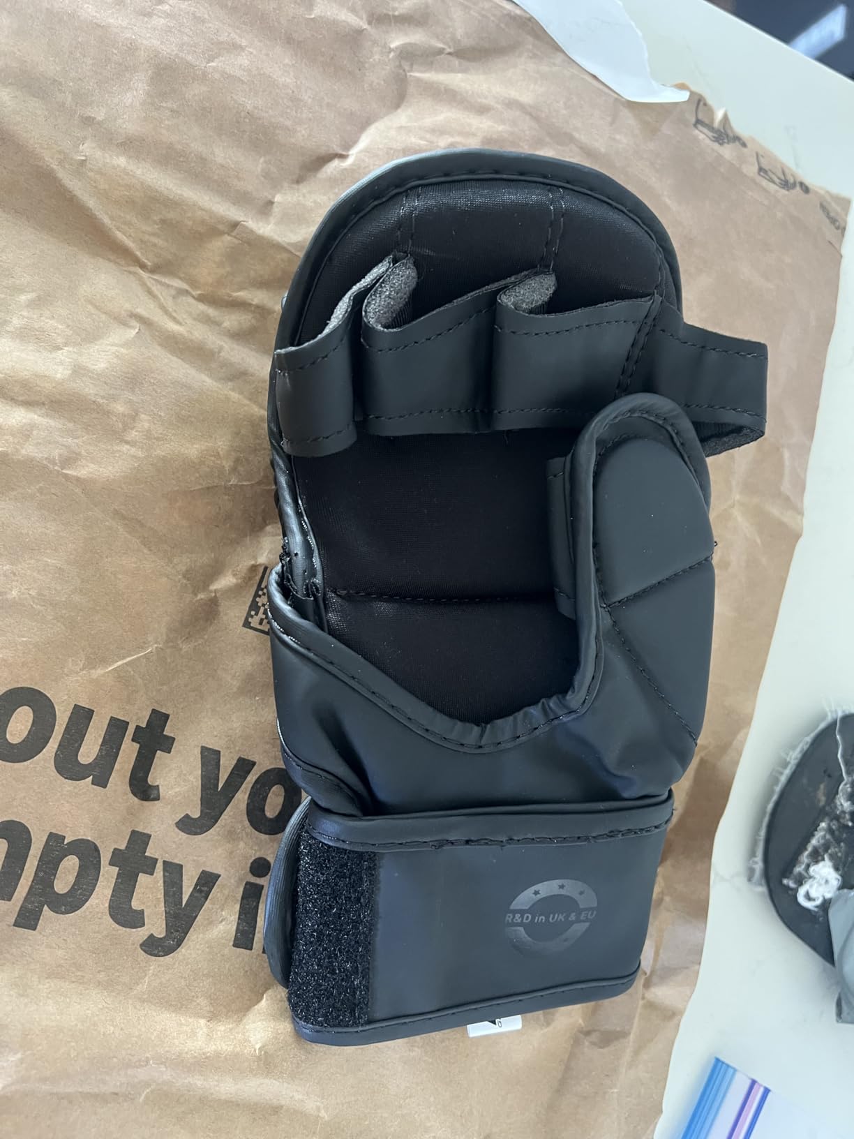 RDX MMA Gloves Sparring Grappling, Hybrid Open Palm Martial Arts Mitts Men Women, Maya Hide Leather Wrist Support, Cage Fighting Combat Sports Boxing Glove Training, Muay Thai, Punching Bag Kickboxing customer photo 2