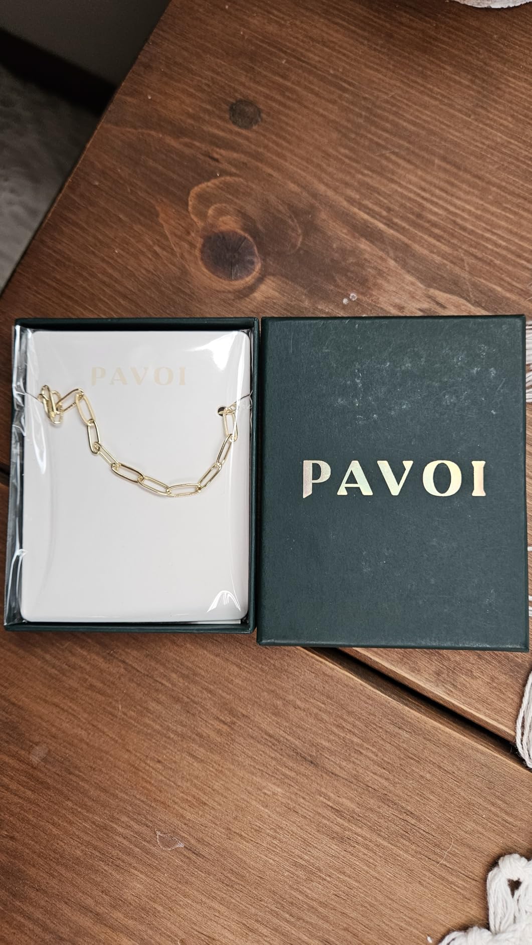 PAVOI Chain Necklace for Women, 14K Gold Plated Adjustable Layering Chain customer photo 2