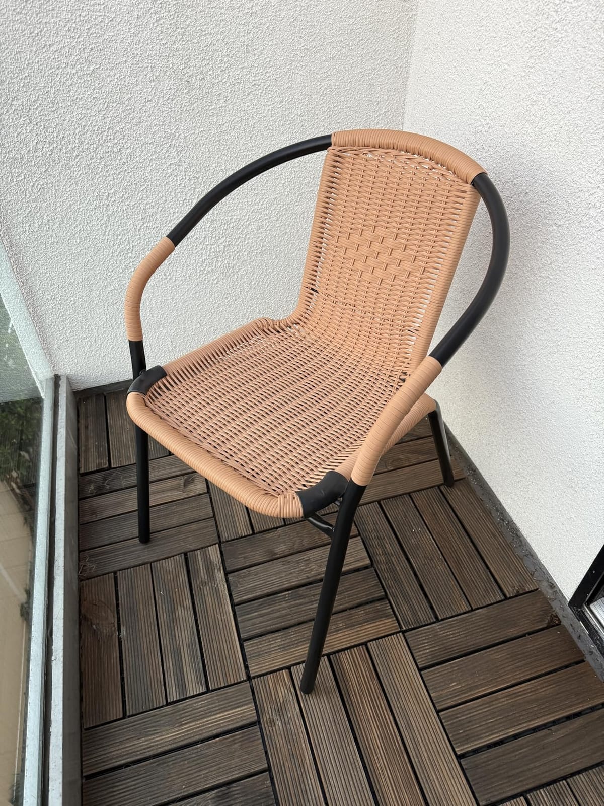 Flash Furniture Lila 2 Pack Beige Rattan Indoor-Outdoor Restaurant Stack Chair | Commercial Grade, Indoor/Outdoor Use customer photo 2