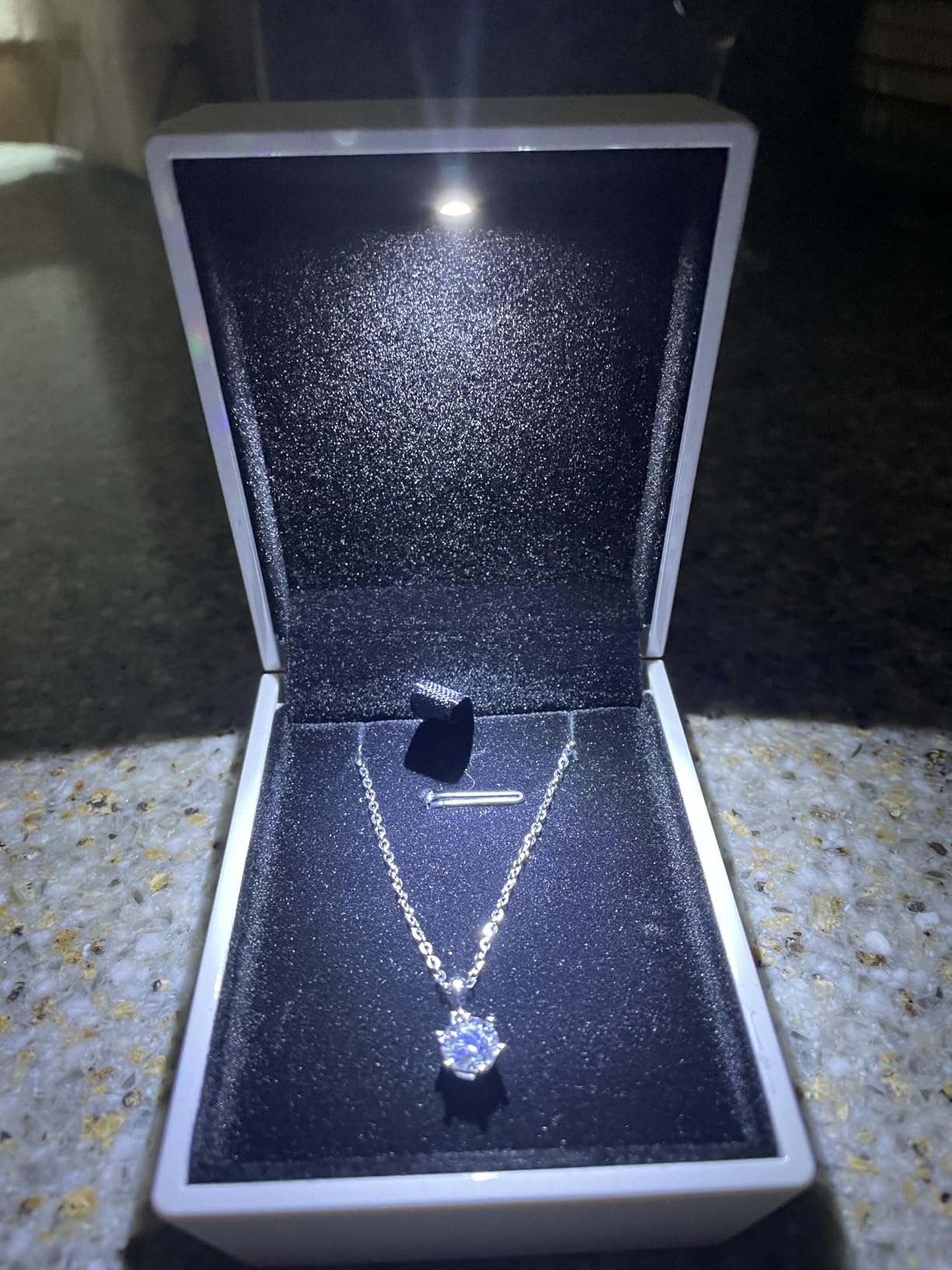 SecreTalk Moissanite Pendant Necklace, Women 1-5CT White Gold Plated S925 customer photo 2