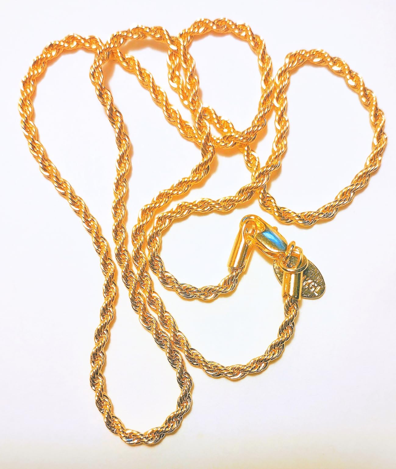 LIFETIME JEWELRY 24K Gold Rope Chain Necklace for Men Women - 2mm Diamond Cut 10X Thicker Real Gold Plated - Made in USA with Lifetime Replacement customer photo 1