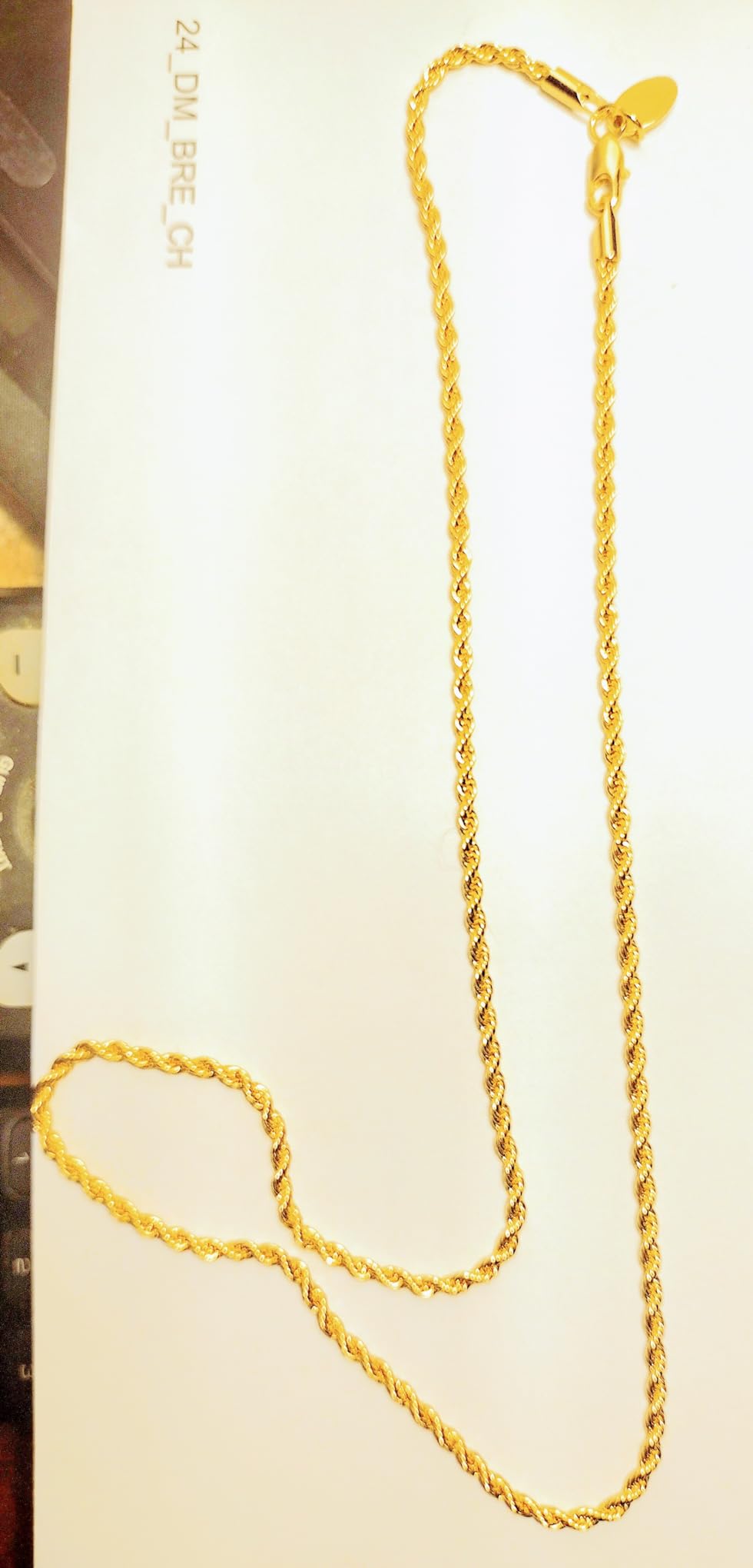 LIFETIME JEWELRY 24K Gold Rope Chain Necklace for Men Women - 2mm Diamond Cut 10X Thicker Real Gold Plated - Made in USA with Lifetime Replacement customer photo 2