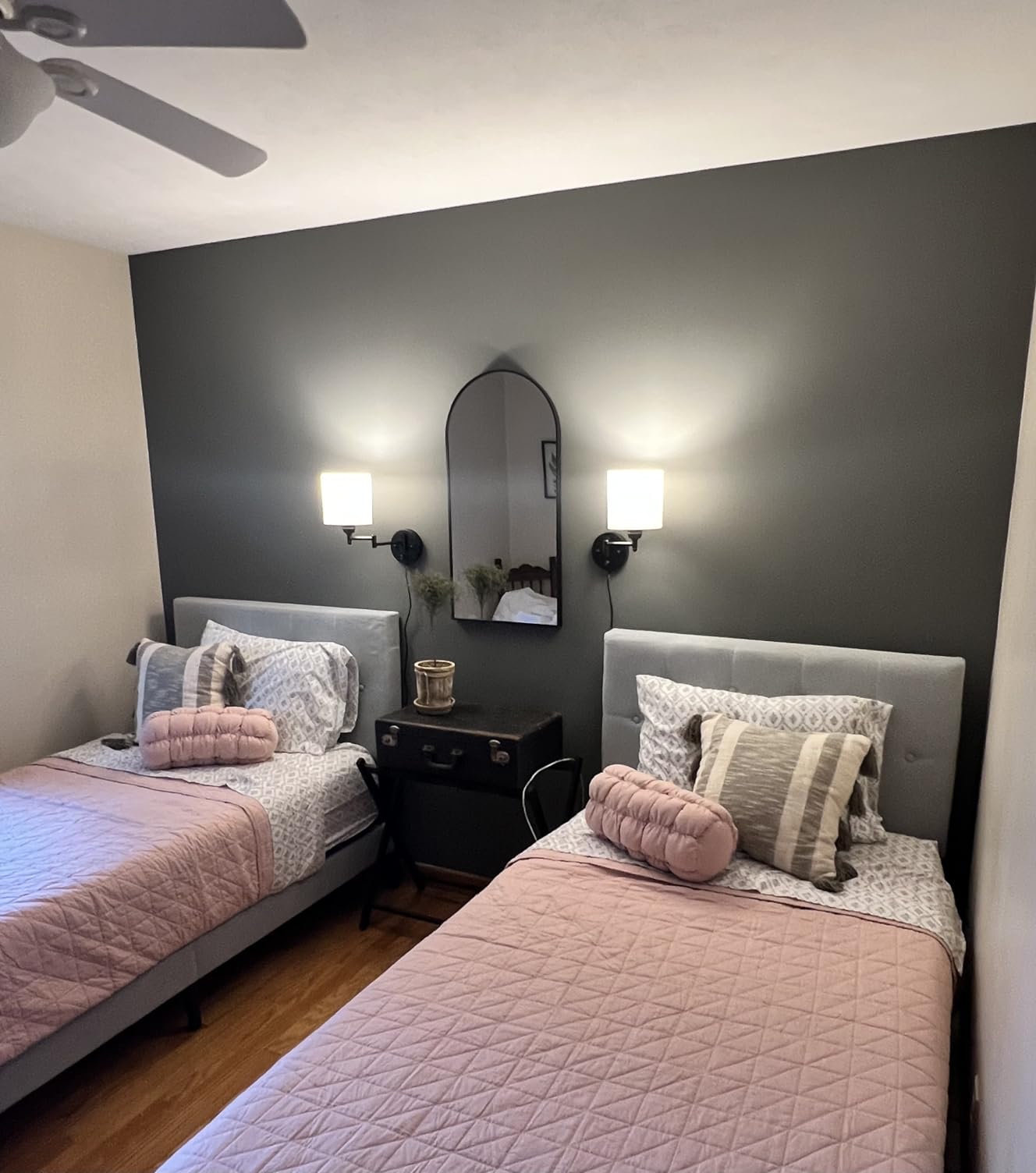 CADUKE Plug in Wall Sconce Set of 2, Swing Arm Wall Lamps customer photo 1