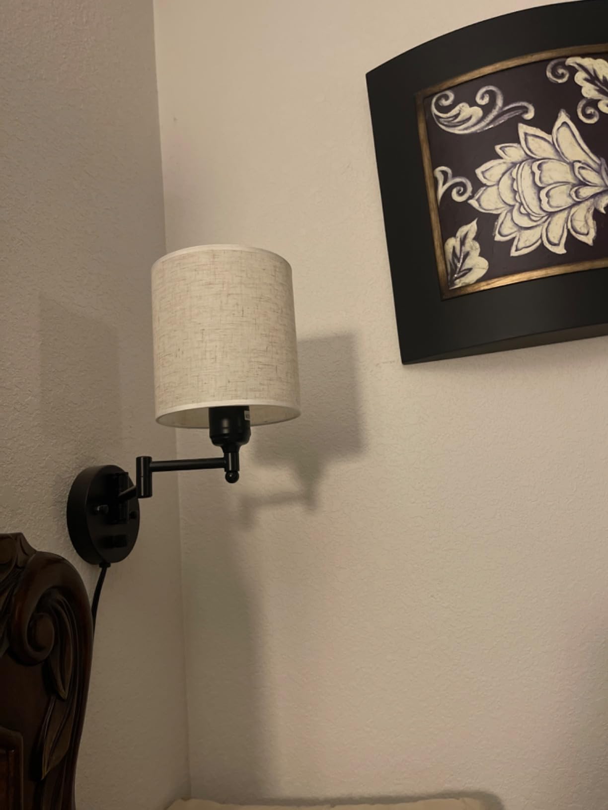 CADUKE Plug in Wall Sconce Set of 2, Swing Arm Wall Lamps customer photo 2