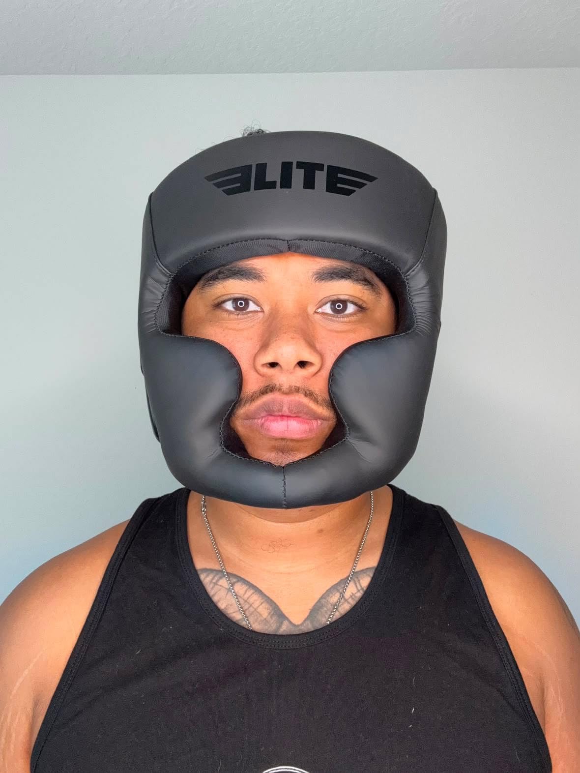 Elite Sports Boxing Headgear Men, Boxing Head Guard Sparring Gear, MMA Headgear Kickboxing Muay Thai Training Helmet, Protective Fighting Gear, Adjustable Face Protection customer photo 2