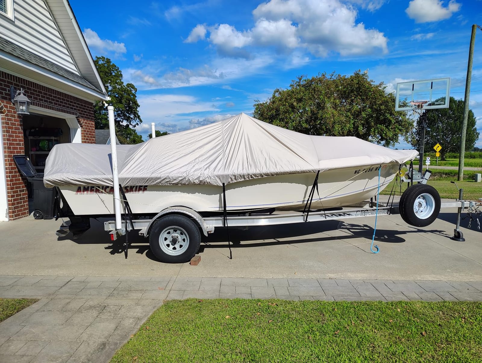 Mancro Boat Cover, Heavy Duty 17-19ft Waterproof Trailerable Boat Cover customer photo 1