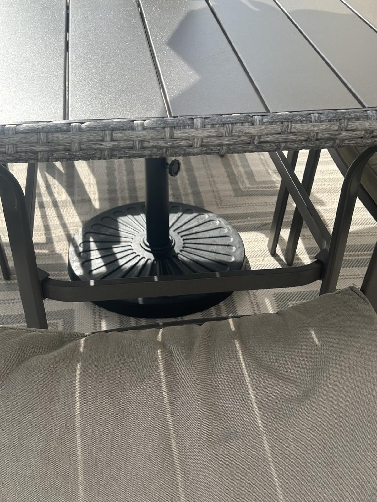 Pamapic 8504 Patio Dining 7 Piece, Outdoor Wicker Furniture Set for Backyard Garden Deck Poolside/Iron Slats Table Top, Removable Cushions, 7 Pack, Beige customer photo 1