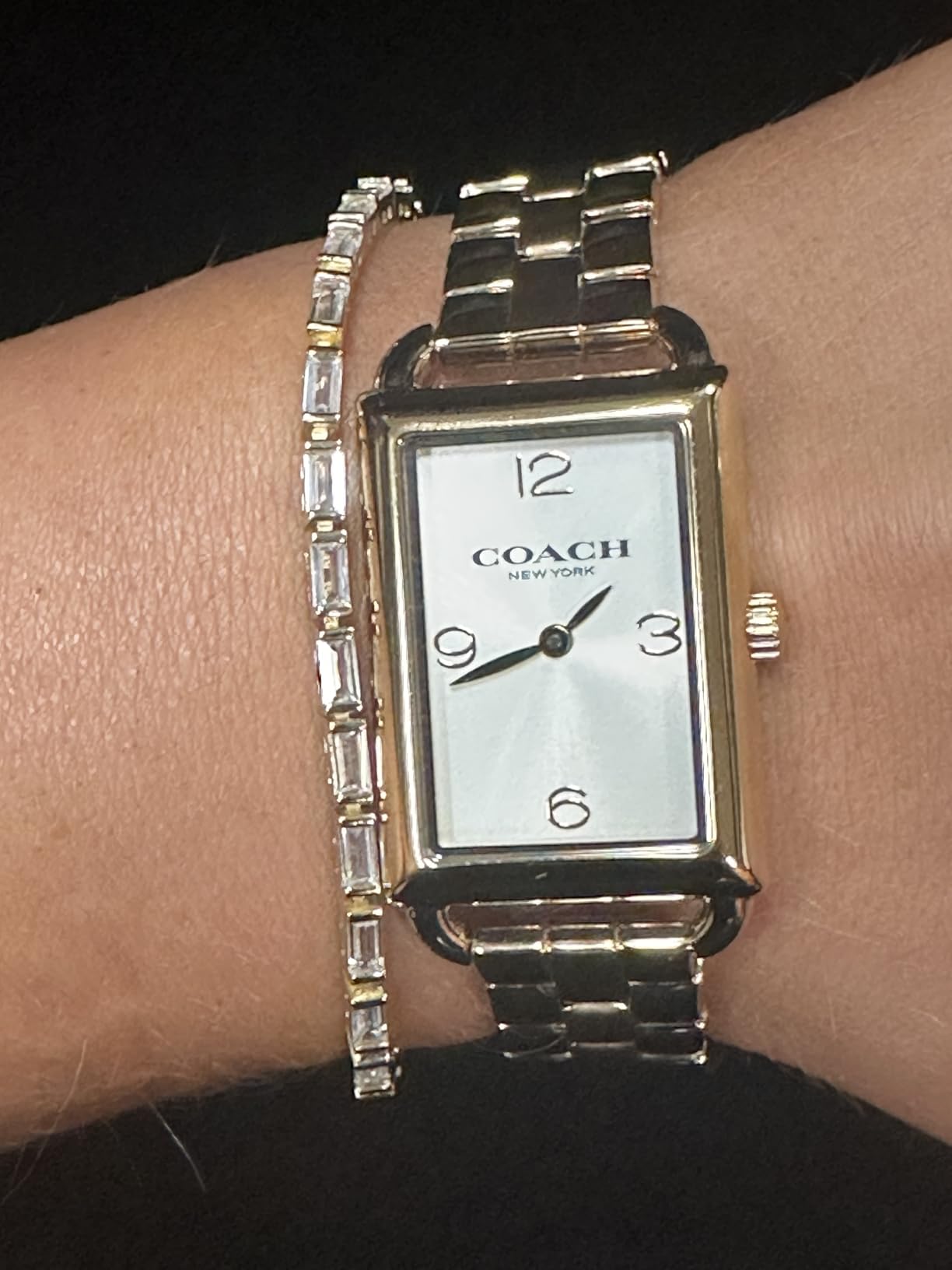 PAVOI 14K Gold Plated Tennis Bracelet For Women, Emerald Cut CZ Bracelet customer photo 1