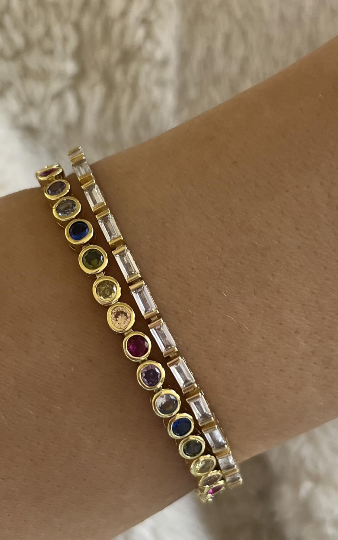 PAVOI 14K Gold Plated Tennis Bracelet For Women, Emerald Cut CZ Bracelet customer photo 2