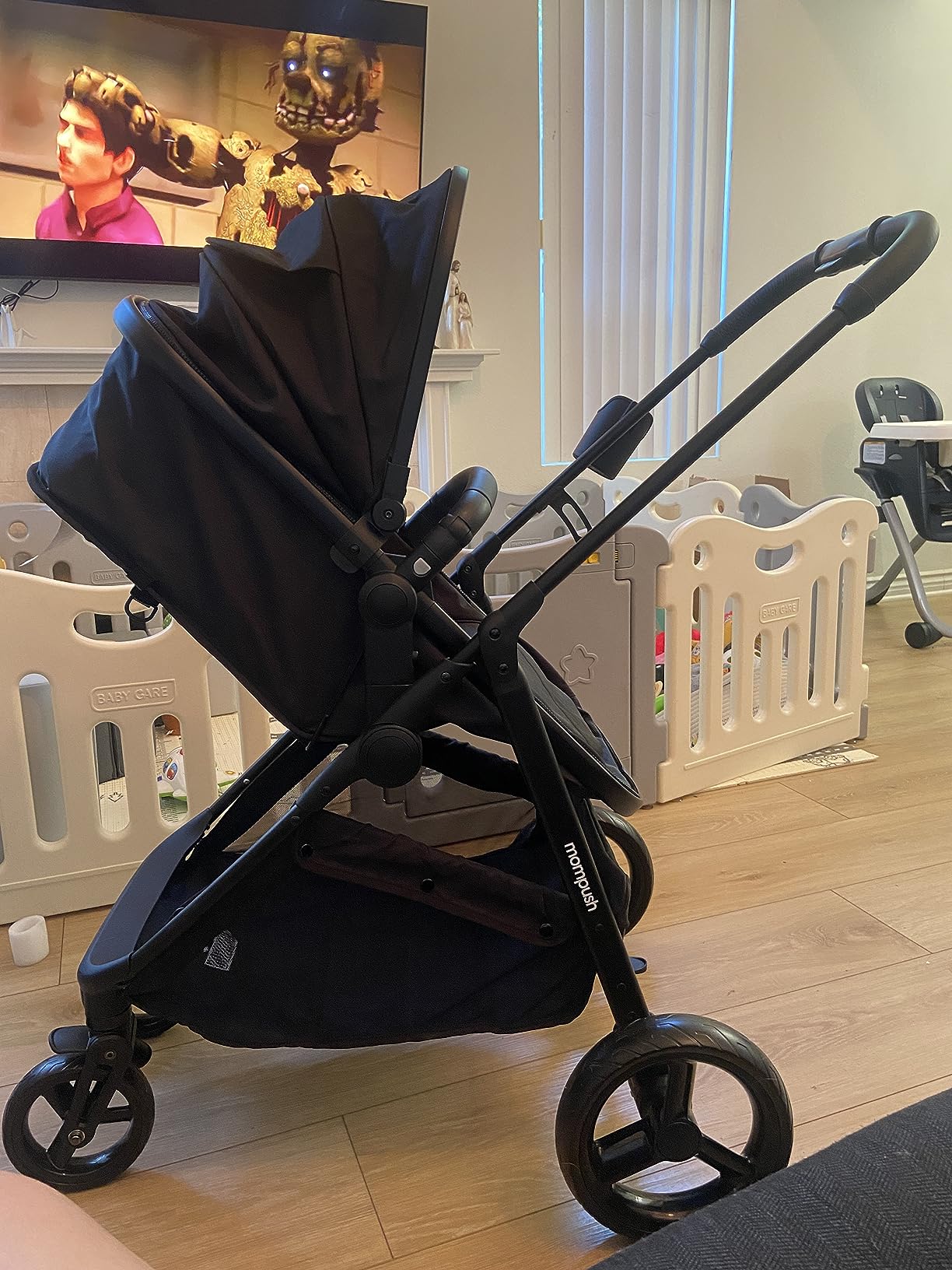 Mompush Wiz 2-in-1 Bassinet Stroller Reversible Seat, One-Hand Fold, Black customer photo 1