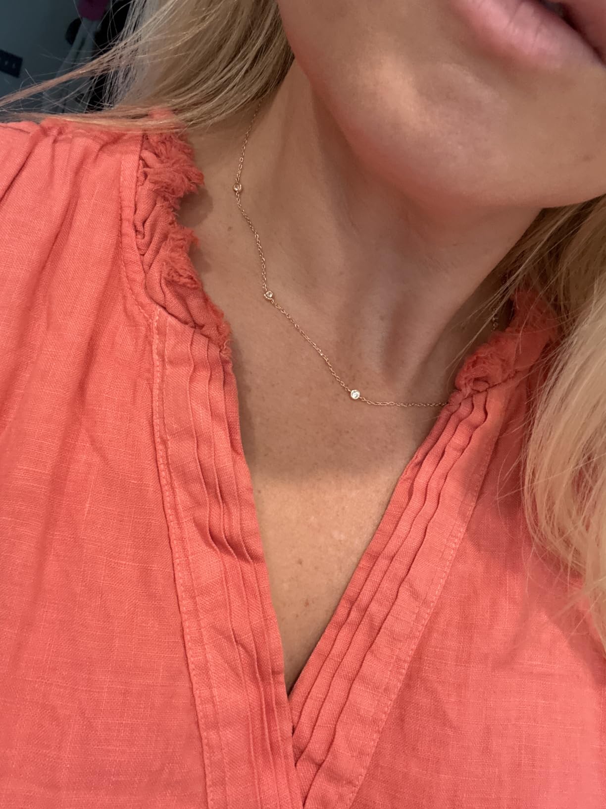 PAVOI Layering Necklace for Women, 14K Gold Plated Station CZ Chain customer photo 1