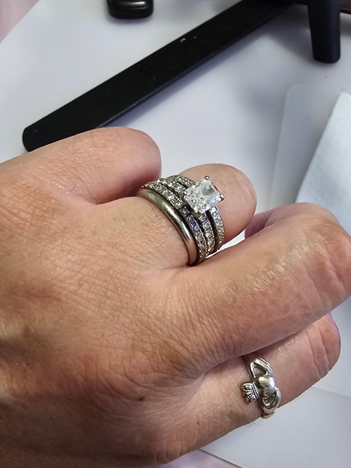 Bo.Dream Cubic Zirconia Eternity Rings Wedding Band 925 Sterling Silver customer photo 2