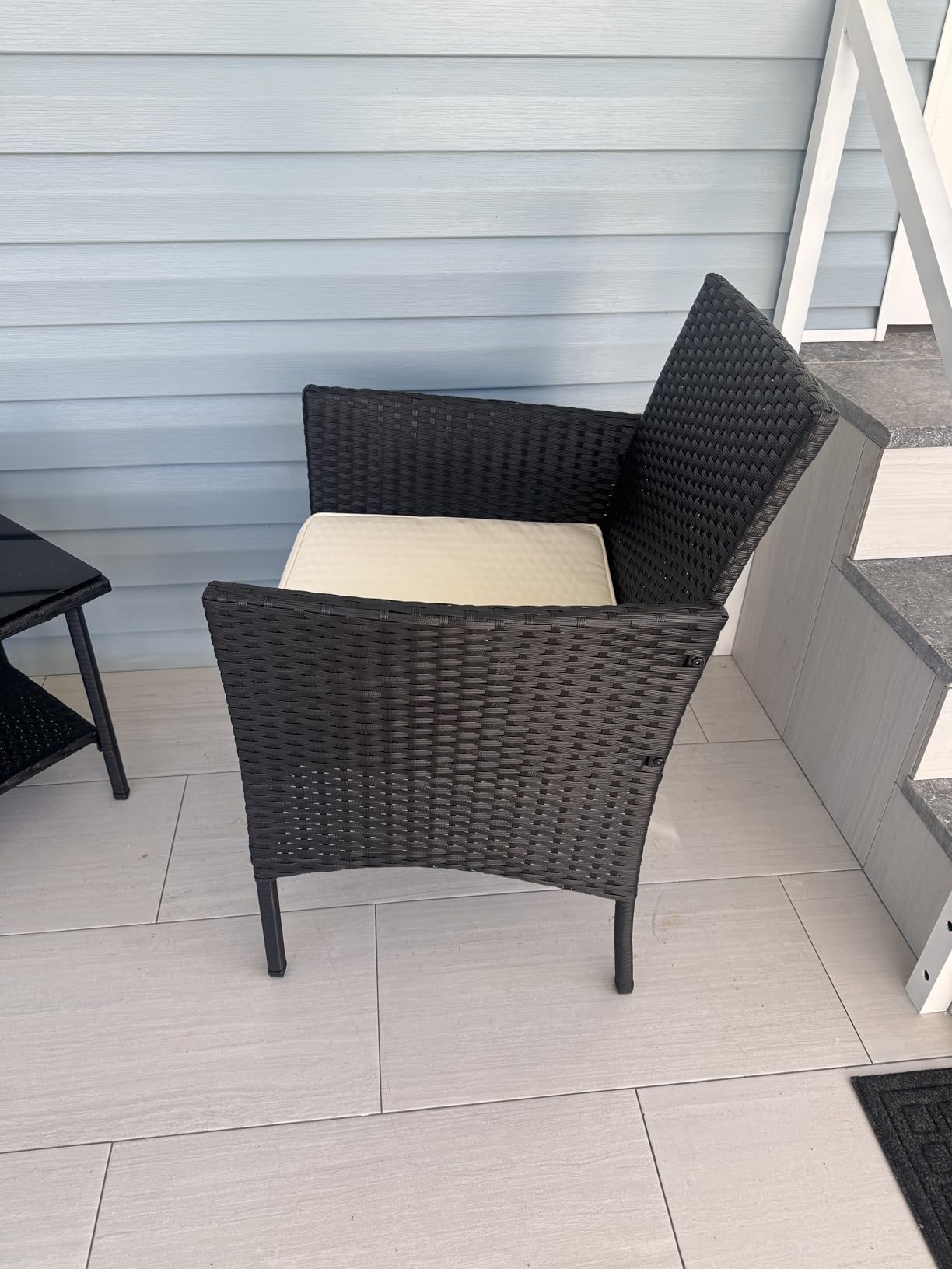 FDW 3-Piece Patio Furniture Set | Black & Beige | Outdoor Wicker Furniture customer photo 2
