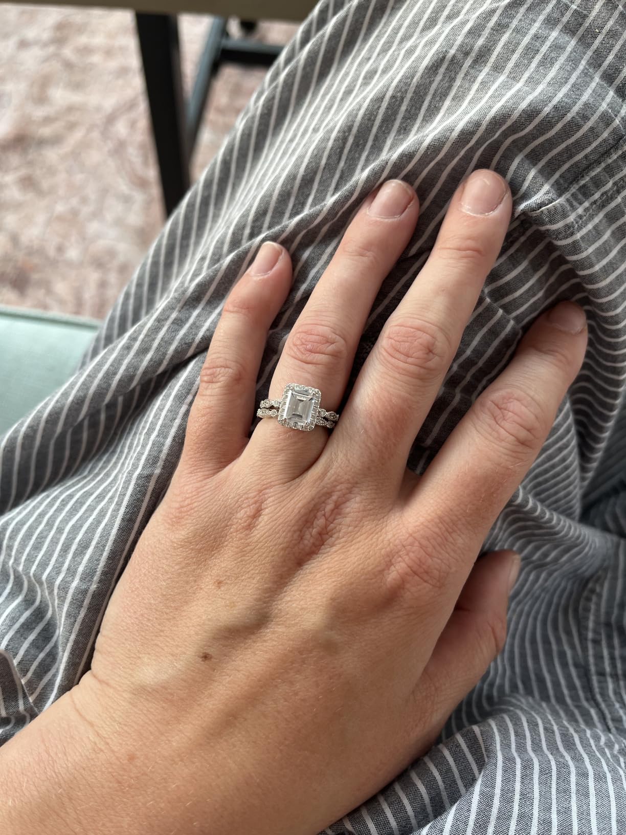 EAMTI Wedding Ring Set for Women Emerald Cut Engagement Rings Size 3-11 customer photo 2