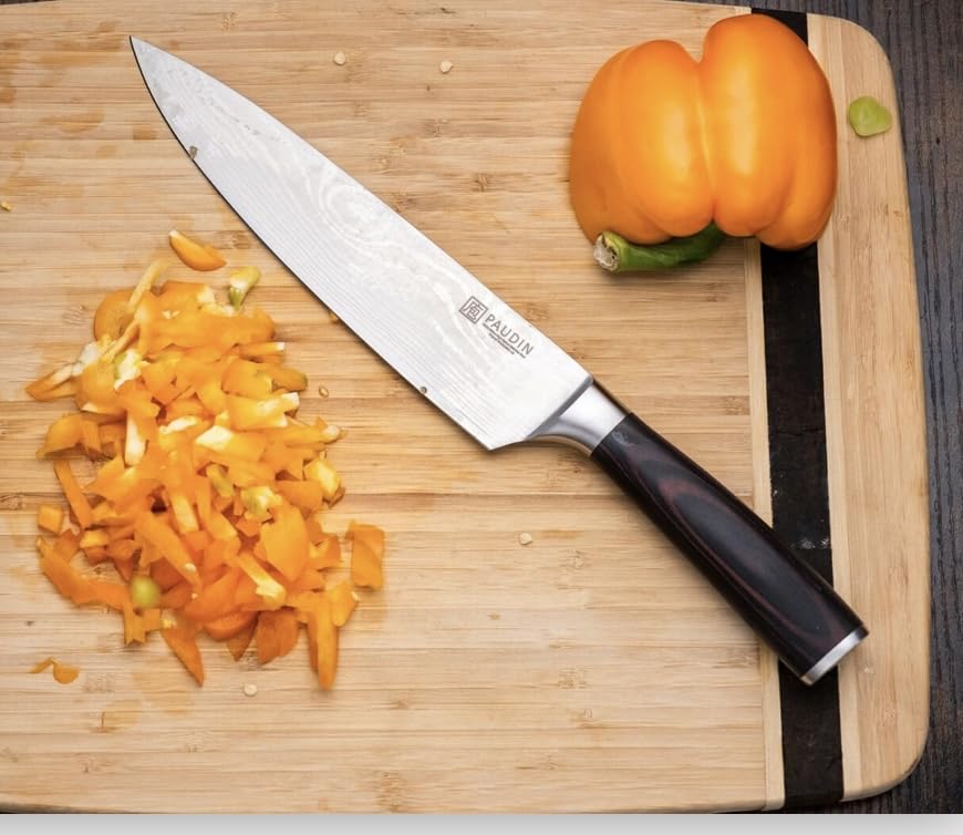 PAUDIN Kitchen Knife Set, 3 Piece High Carbon Stainless Steel Professional Chef Knife Set with Ultra Sharp Blade & Wooden Handle (Kitchen Knife Set 3 Pcs) customer photo 1
