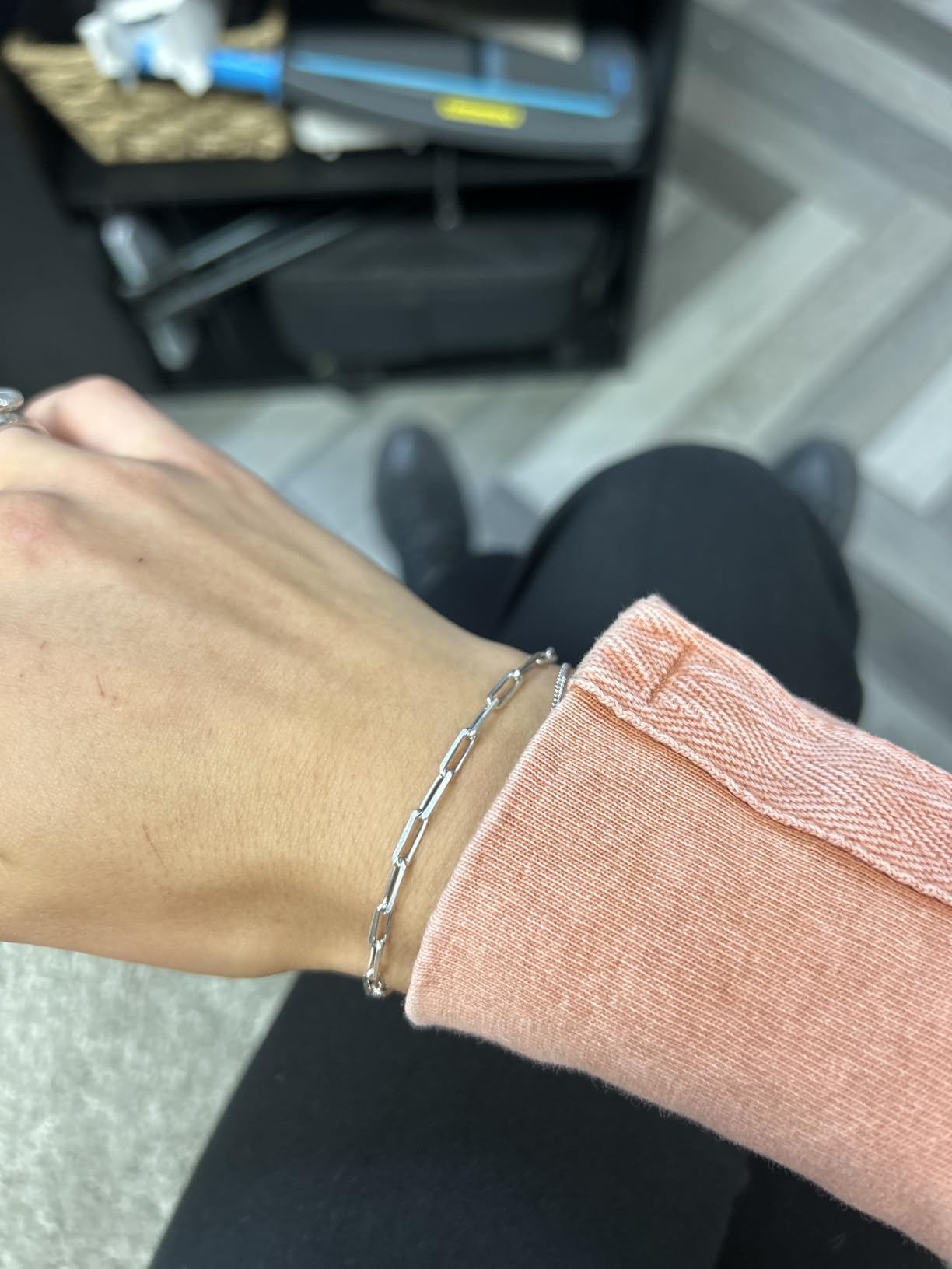 Miabella Italian 925 Sterling Silver 3mm Paperclip Bracelet for Women Men | Fine Jewelry, Chain Link, Made in Italy customer photo 1