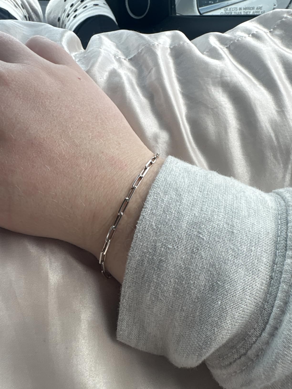 Miabella Italian 925 Sterling Silver 3mm Paperclip Bracelet for Women Men | Fine Jewelry, Chain Link, Made in Italy customer photo 1