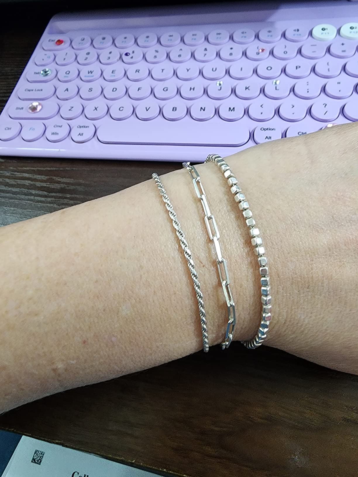 Miabella Italian 925 Sterling Silver 3mm Paperclip Bracelet for Women Men | Fine Jewelry, Chain Link, Made in Italy customer photo 2